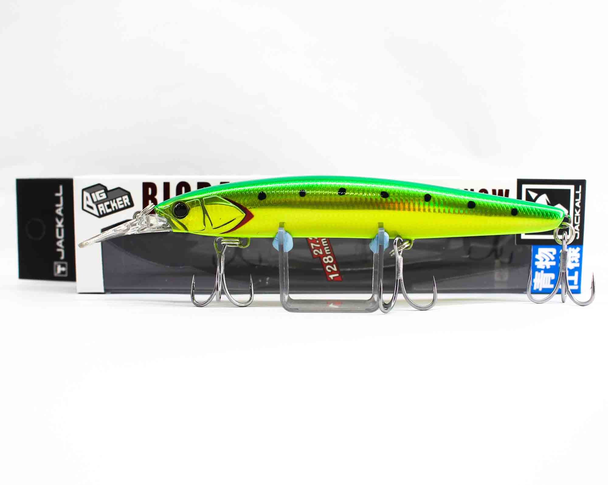 Sale Jackall Big Backer Wangan Minnow 128S-LB Sinking Lure Green (4728)