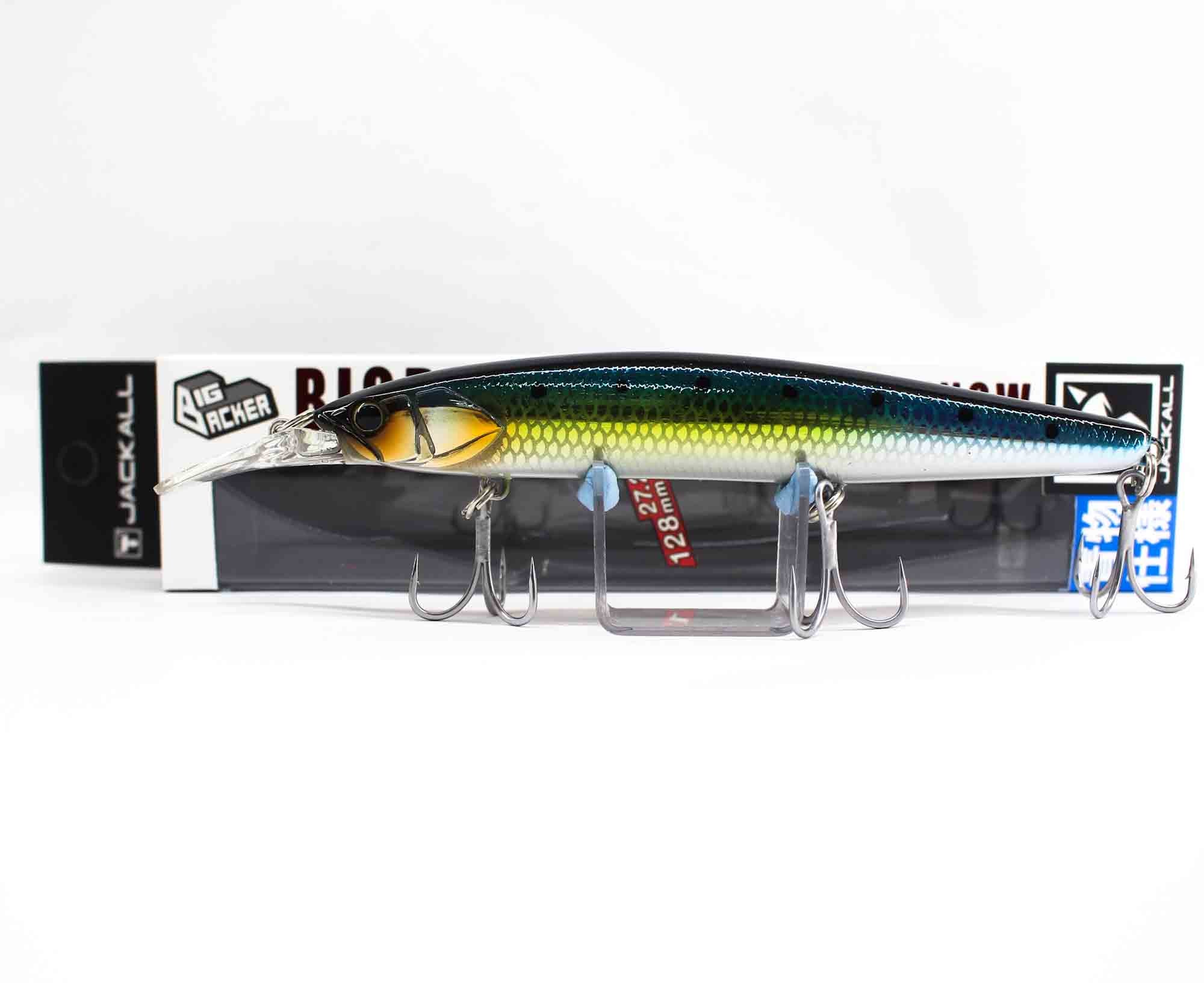 Sale Jackall Big Backer Wangan Minnow 128S-LB Sinking Lure HL Iwashi (4735)