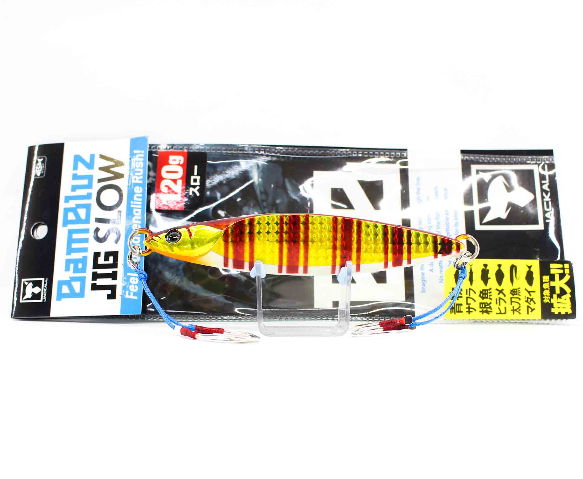 Jackall Metal Jig Bambluz Slow 120 grams Glow Belly Red Gold Stripe (8084)