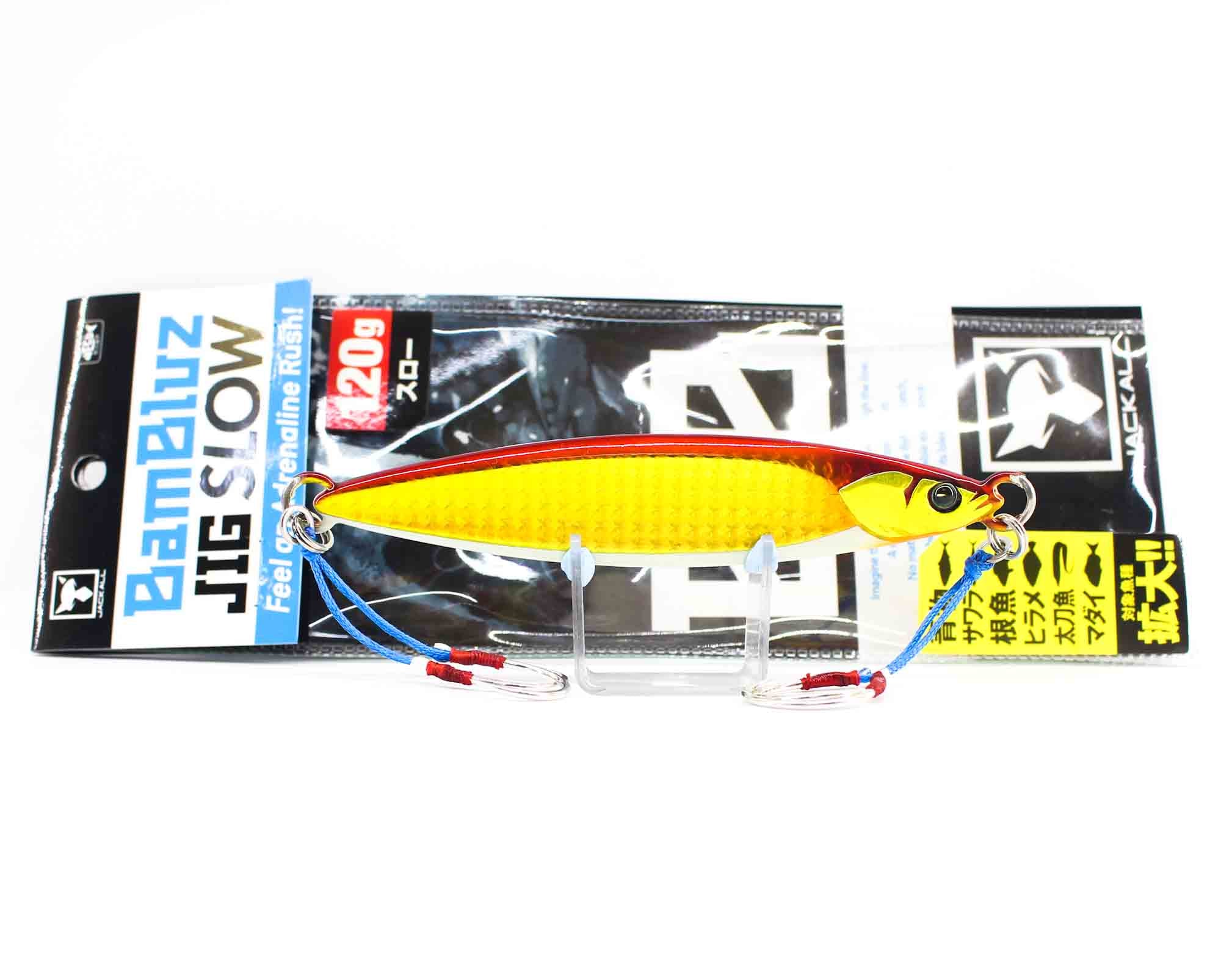 Jackall Metal Jig Bambluz Slow 120 grams Glow Belly Red Gold Stripe (8084)