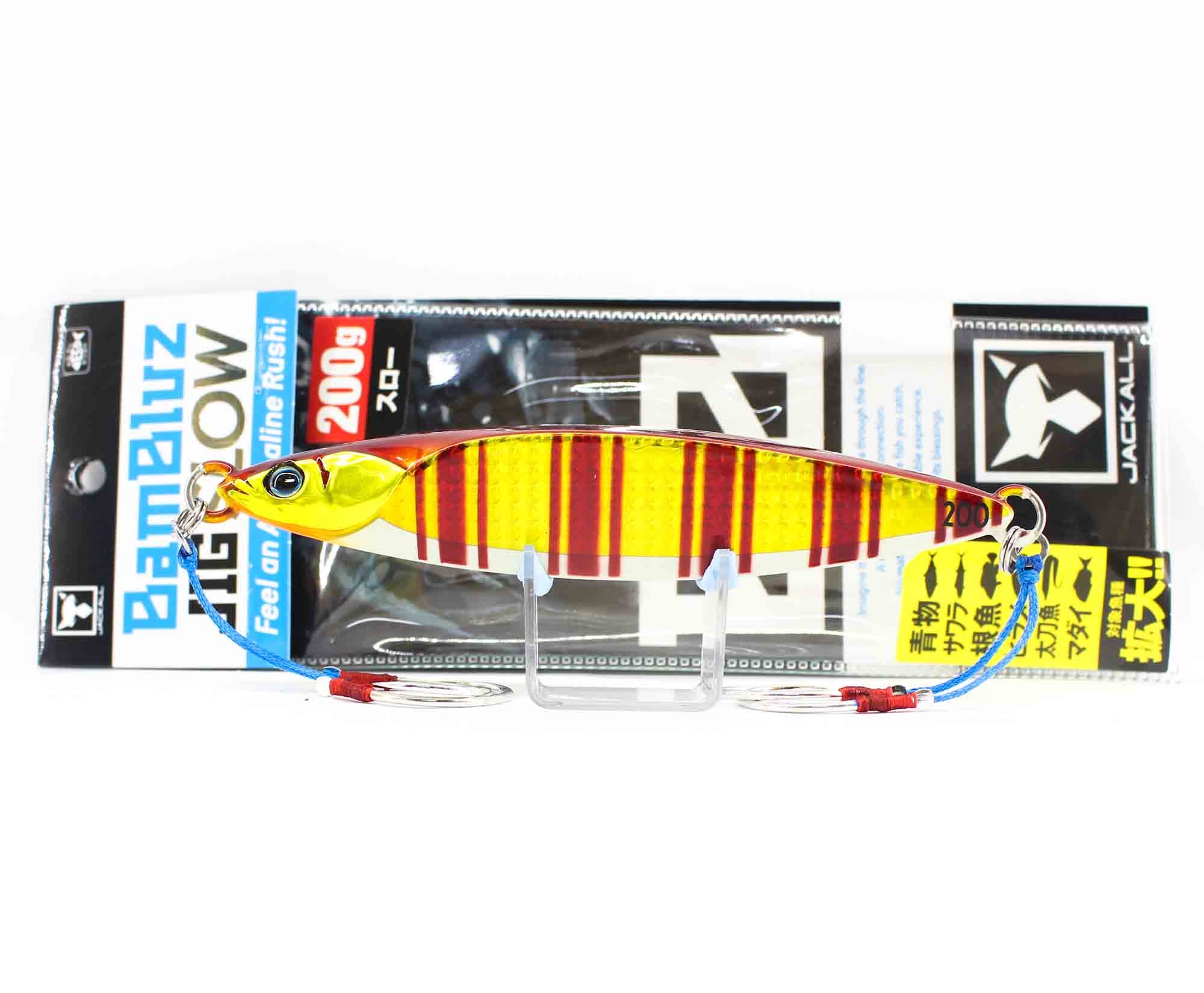 Jackall Metal Jig Bambluz Slow 200 grams Glow Belly Red Gold Stripe (8329)