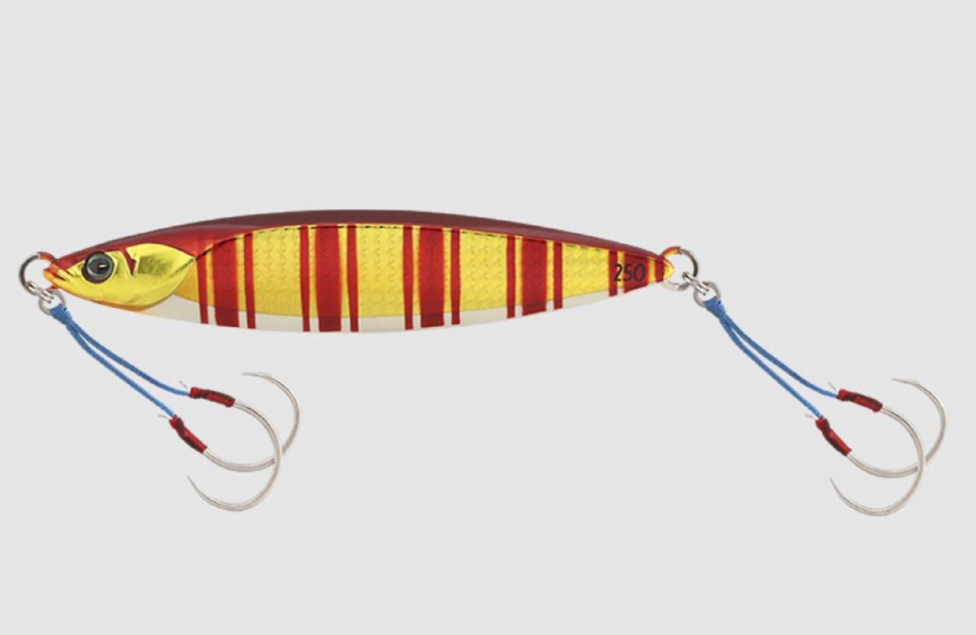 Jackall Metal Jig Bambluz Slow 250 Grams Glow Belly Red Gold Stripe (8404)