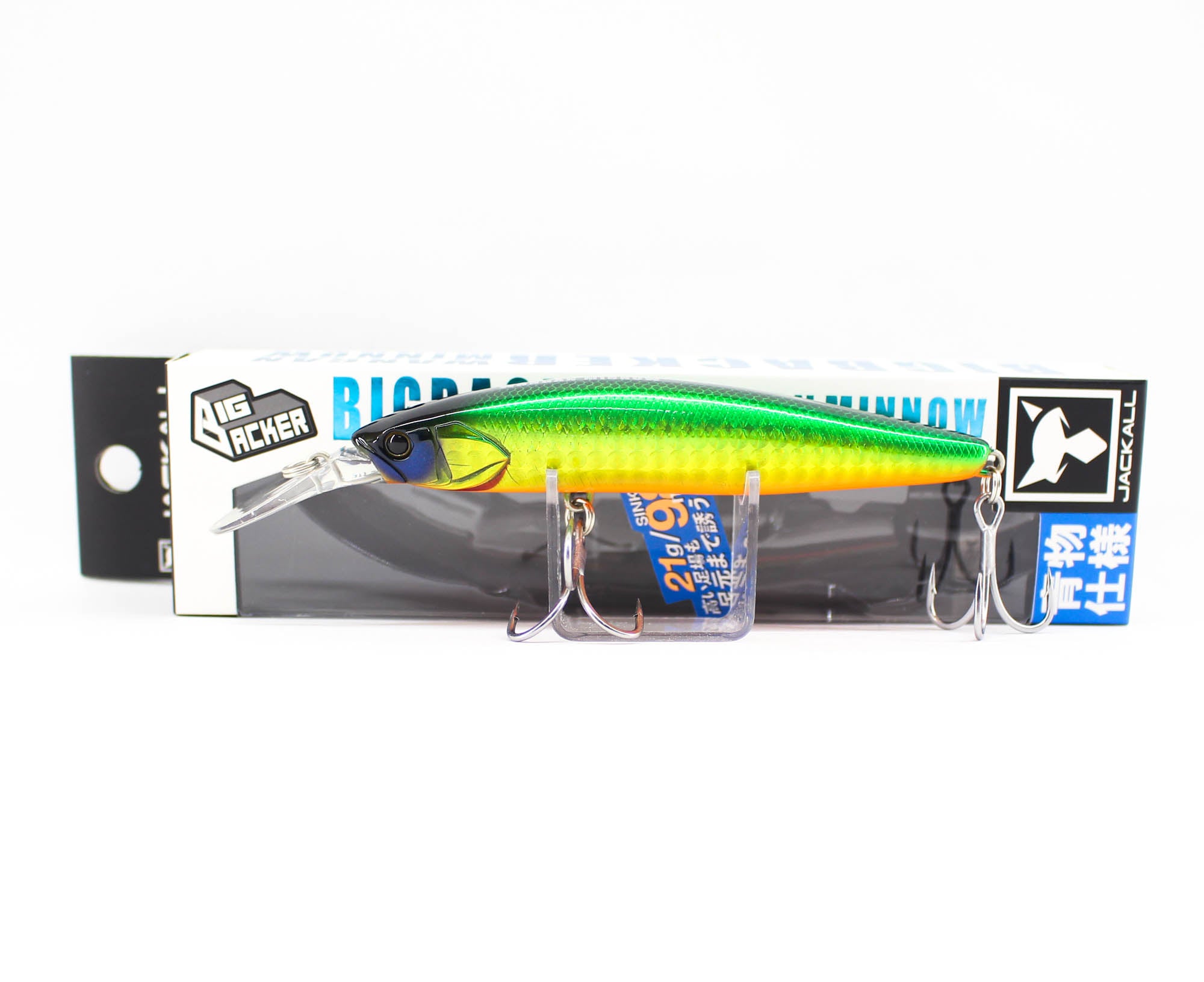 Sale Jackall Big Backer Wangan Minnow 98S-LB Sinking Lure Green Gold (2562)