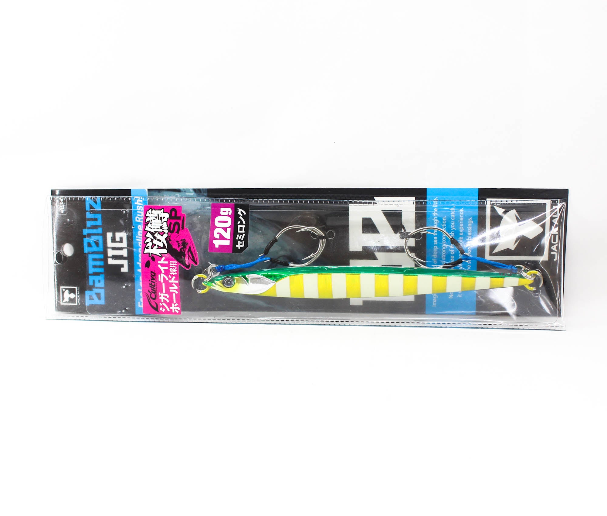 Jackall Metal Jig Bambluz Semi Long Sakuramasu 120 grams Glow Stripe (3781)