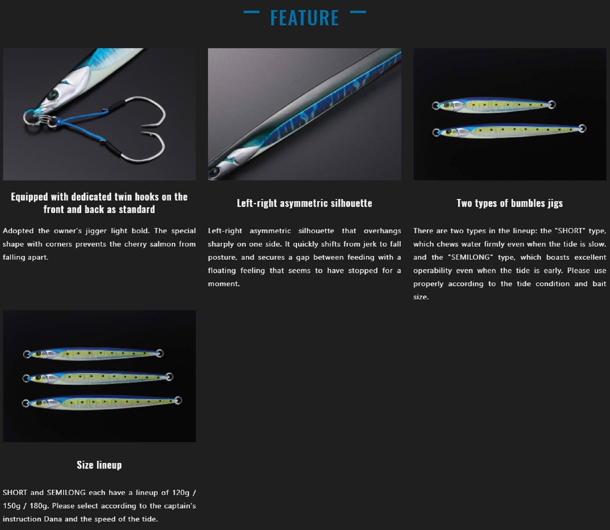 Jackall Metal Jig Bambluz Semi Long Sakuramasu 180 grams Glow Stripe (3897)