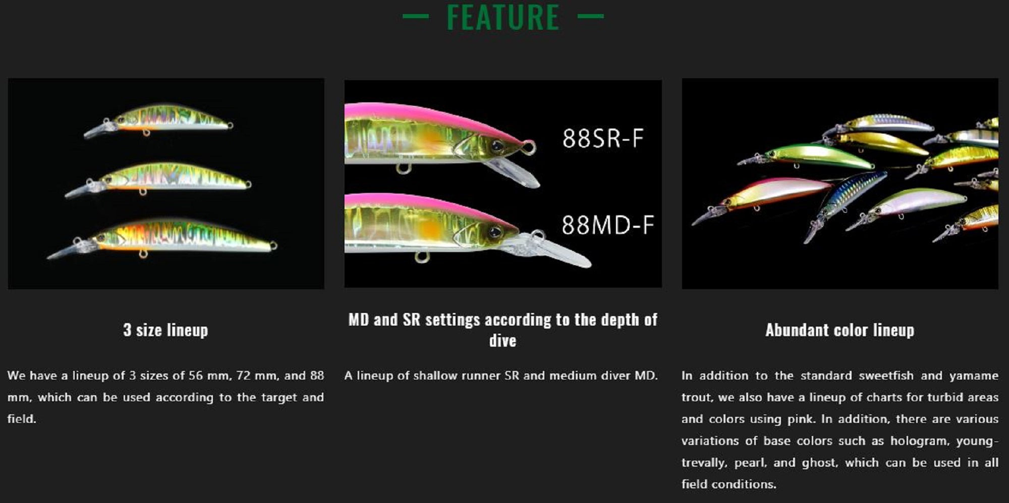 Jackall Timon Tricoroll GT 72 MD-F Floating Lure Parallel Chart (7208)