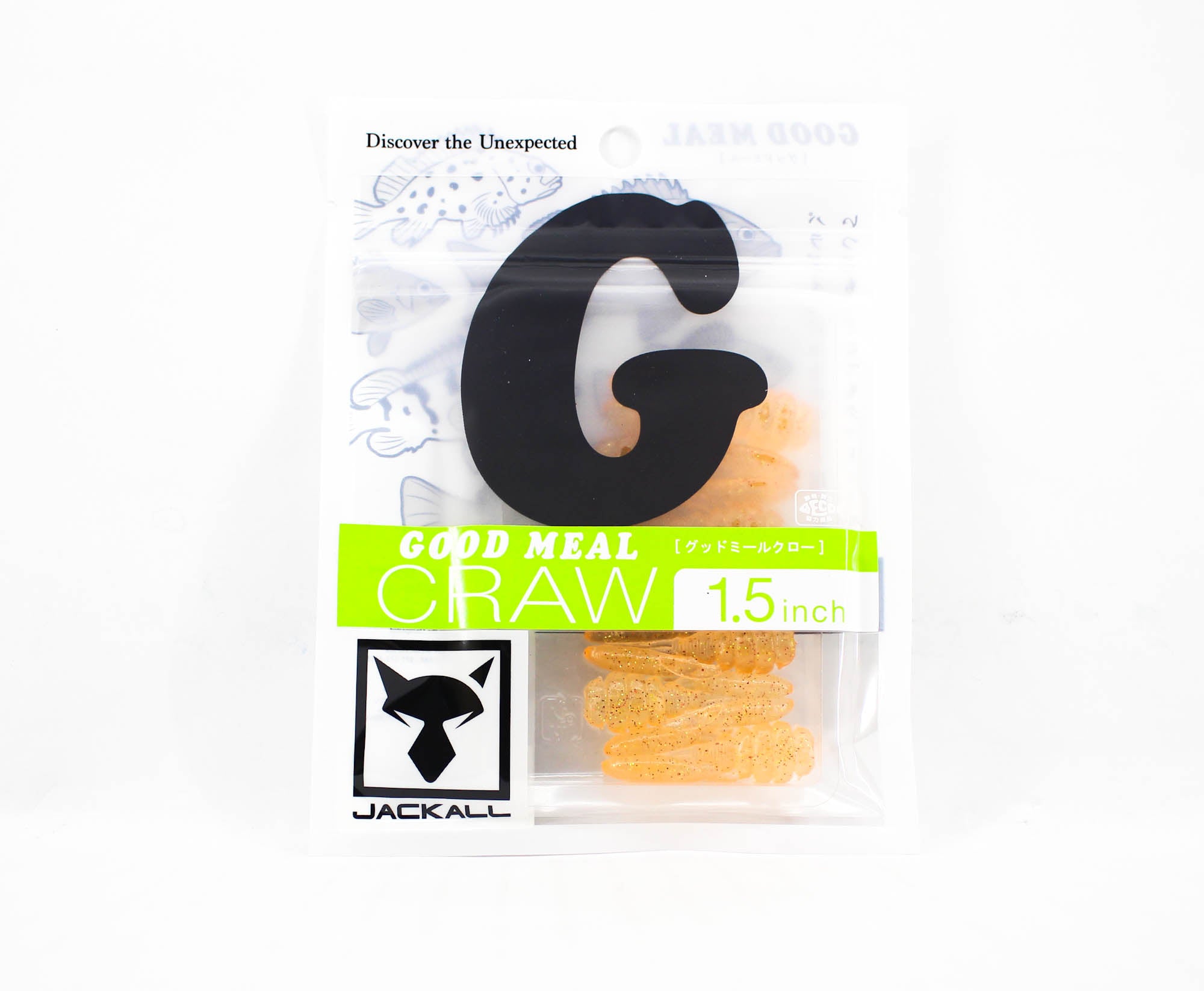Jackall Soft Lure Good Meal Craw 1.5 Inches Glow Crash Clear Krill (7468)
