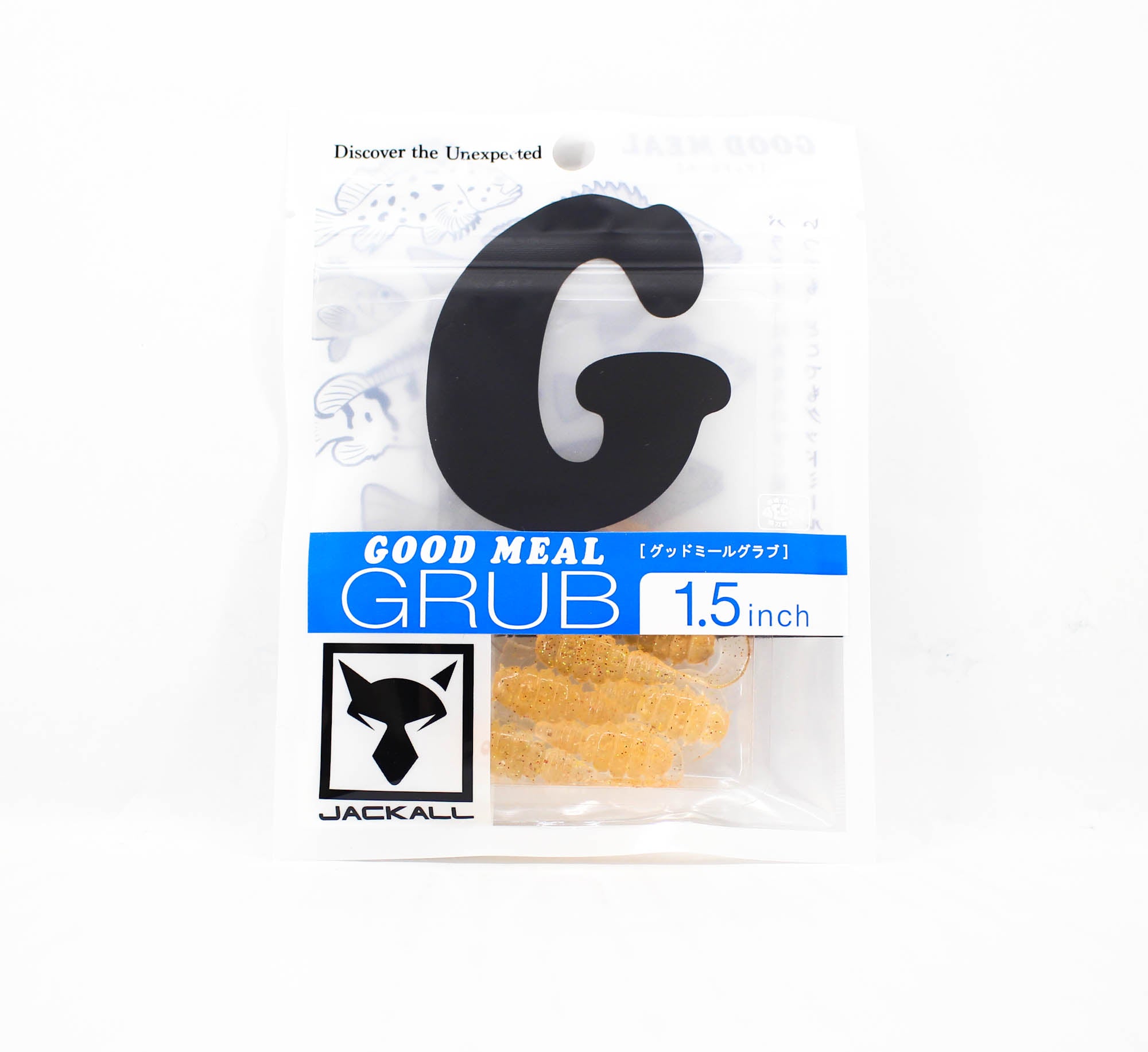 Jackall Soft Lure Good Meal Grub 1.5 Inches Glow Crash Clear Krill (7543)