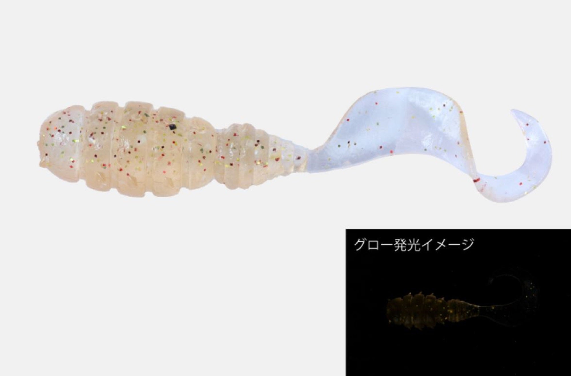Jackall Soft Lure Good Meal Grub 1.5 Inches Glow Crash Clear Krill (7543)