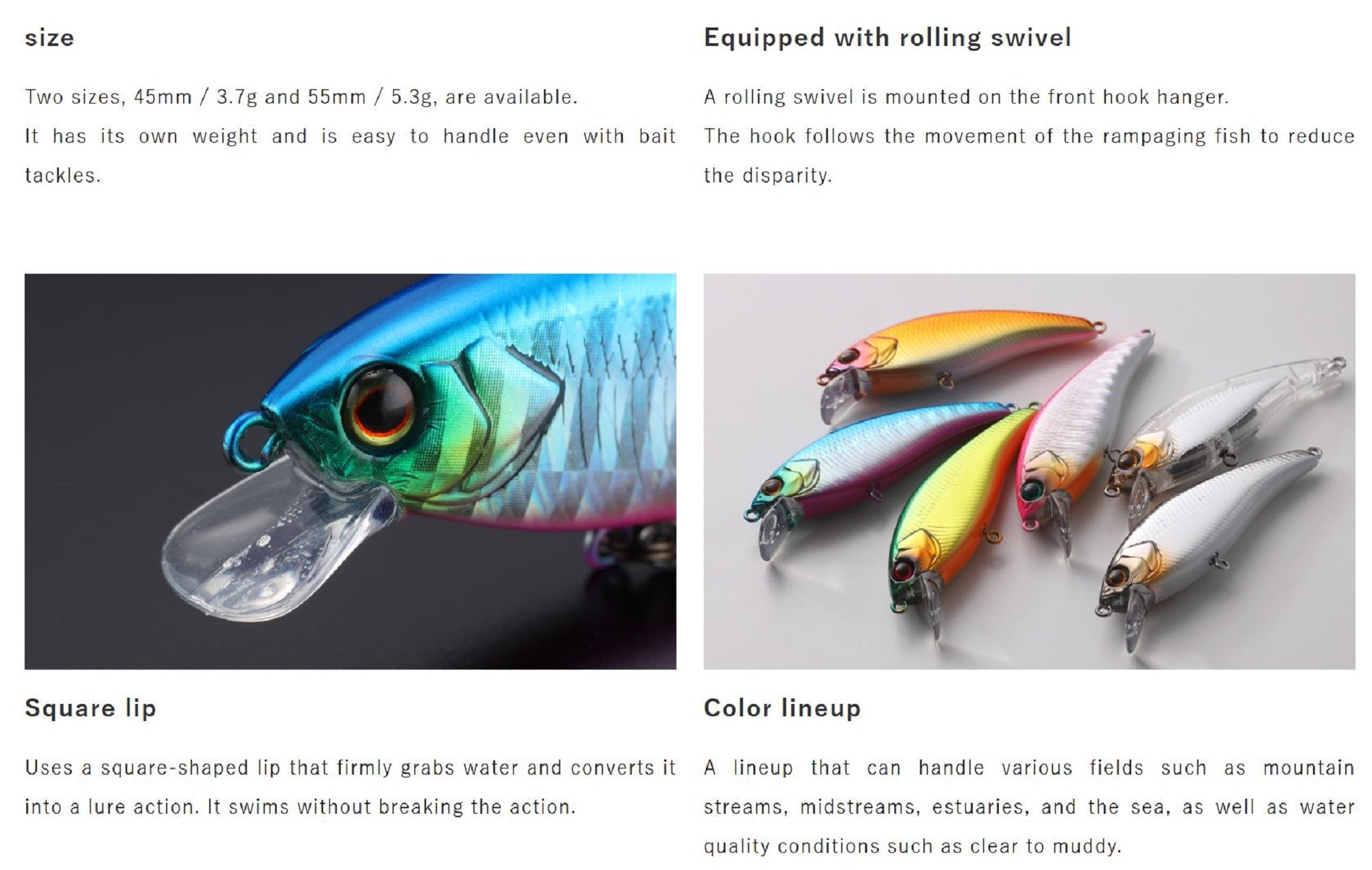 Jackall RGM Tricoroll Mai 45S Sinking Lure Blue Pink (0994)