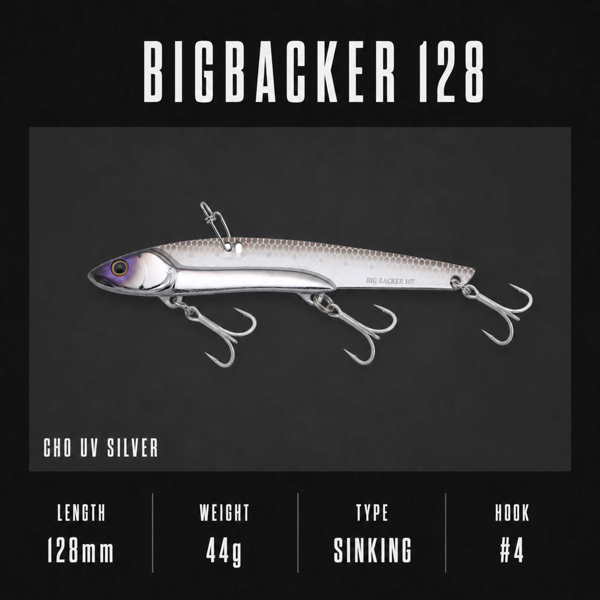 Jackall Big Backer 128 Metal Vibe 44g Sinking Lure Cho UV Silver (2783)