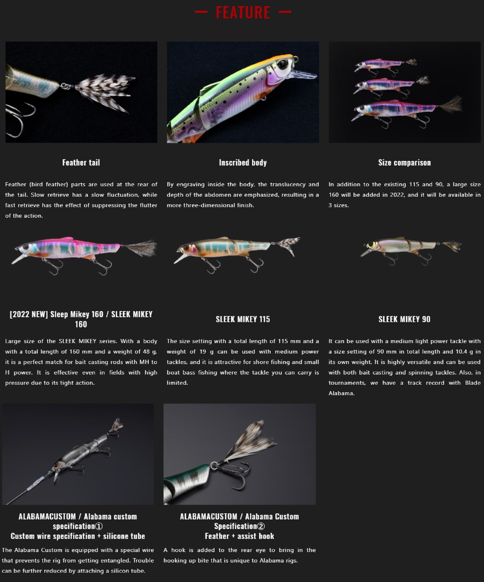 Jackall Mikey Sleek 115 Floating Lure Sleek Super Chart (7276)