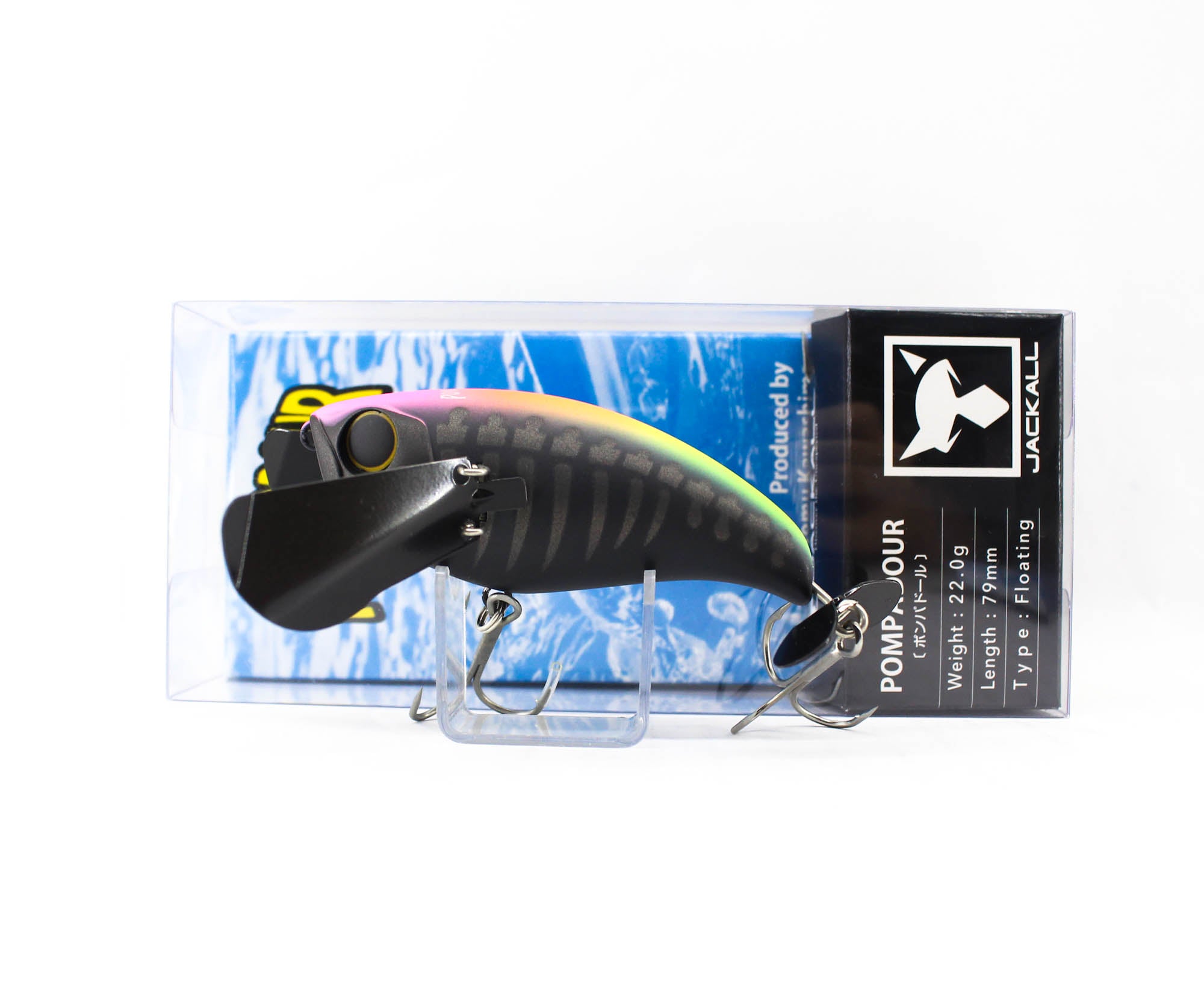 Jackall Pompadour 79 mm 22 grams Floating Lure Luminous Black Bone (8501)