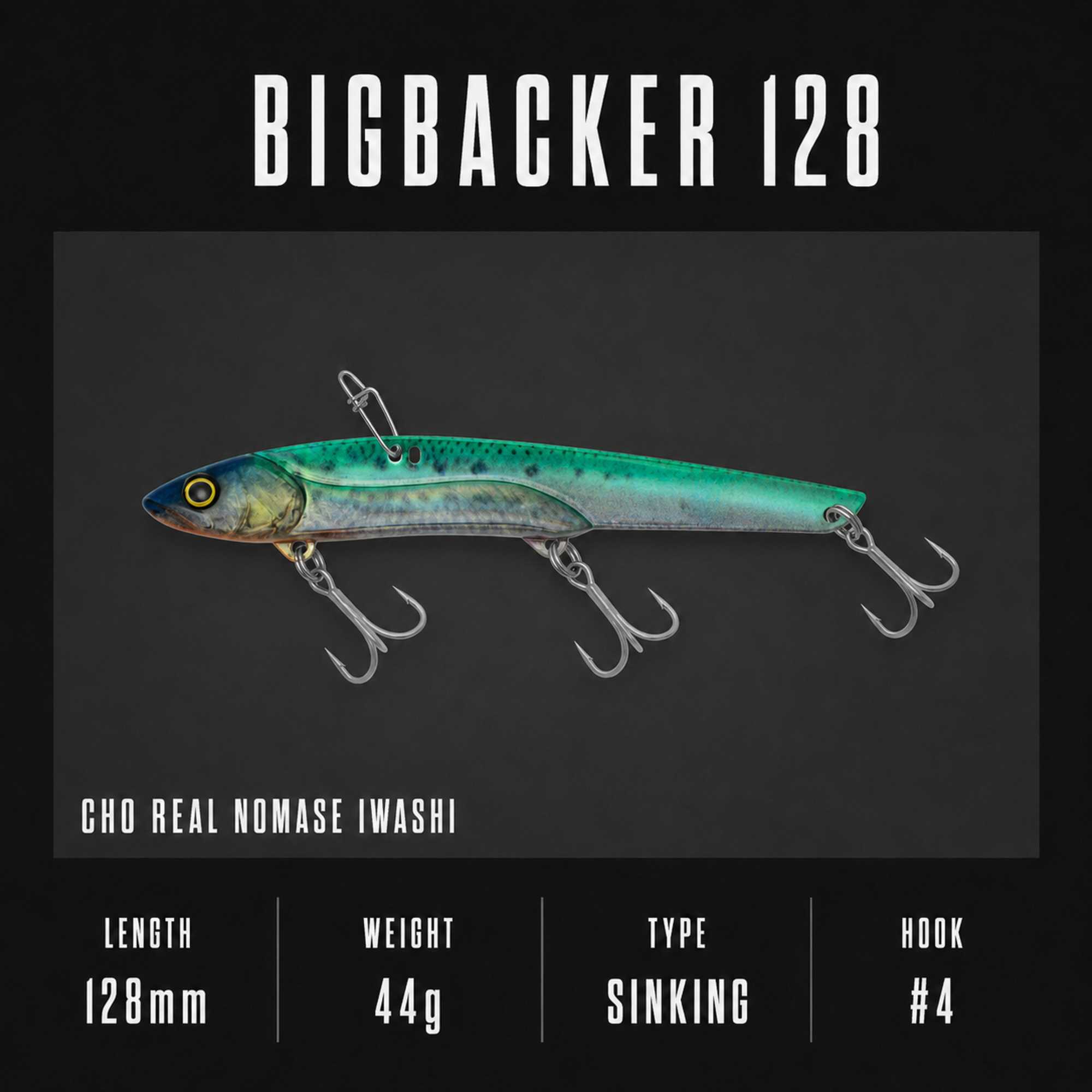 Jackall Big Backer 128 Metal Vibe 44g Sinking Lure Nomase Iwashi (0214)