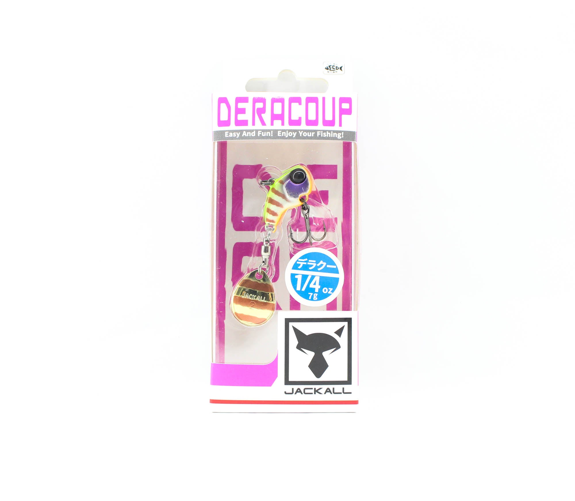 Jackall Deracoup 1/4 oz Spin Tail Sinking Lure Chart Bluegill Stripe (1891)
