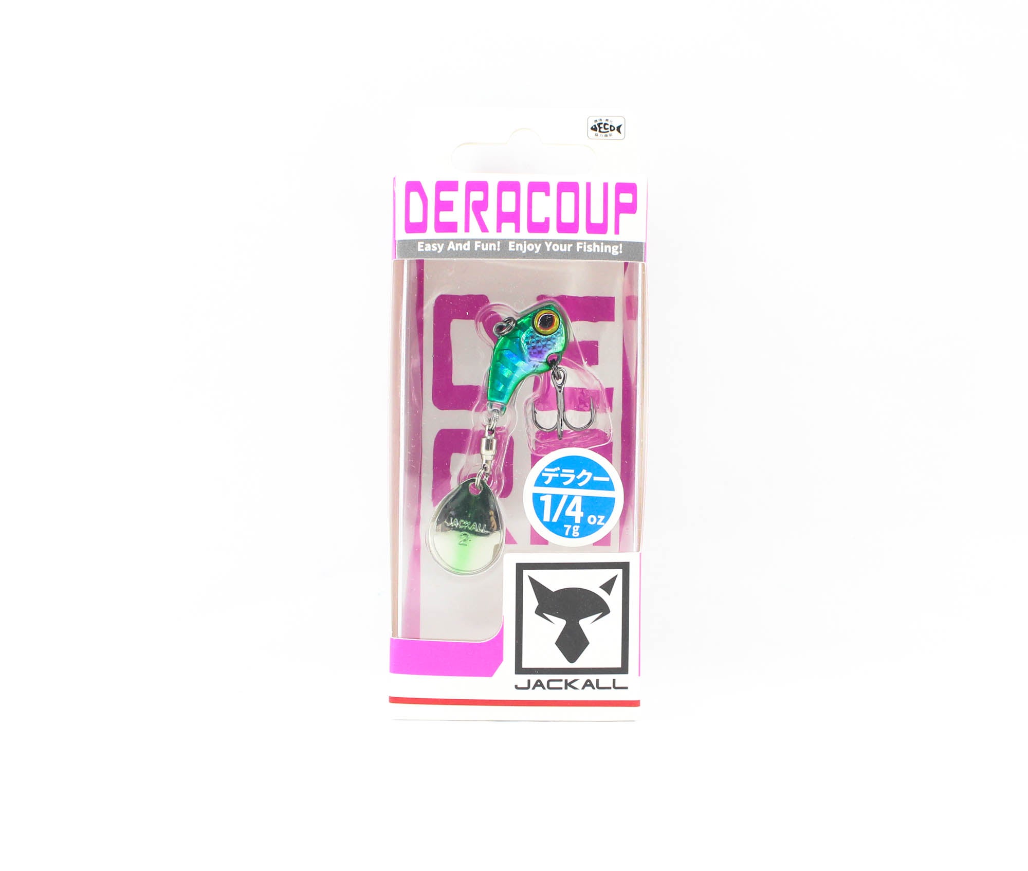 Jackall Deracoup 1/4 oz Spin Tail Sinking Lure Lime Luminous (1945)