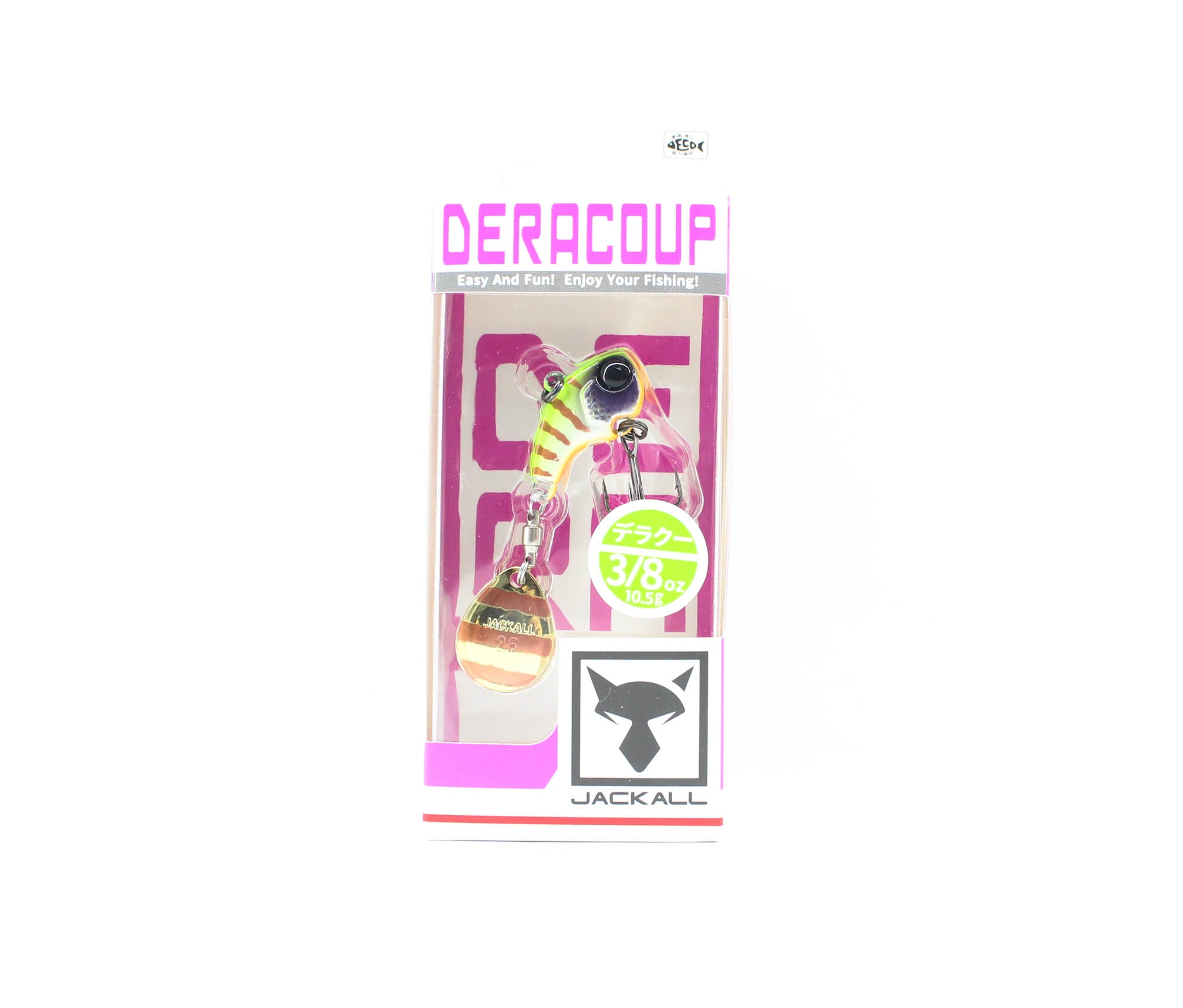 Jackall Deracoup 3/8 oz Spin Tail Sinking Lure Chart Bluegill Stripe (1976)
