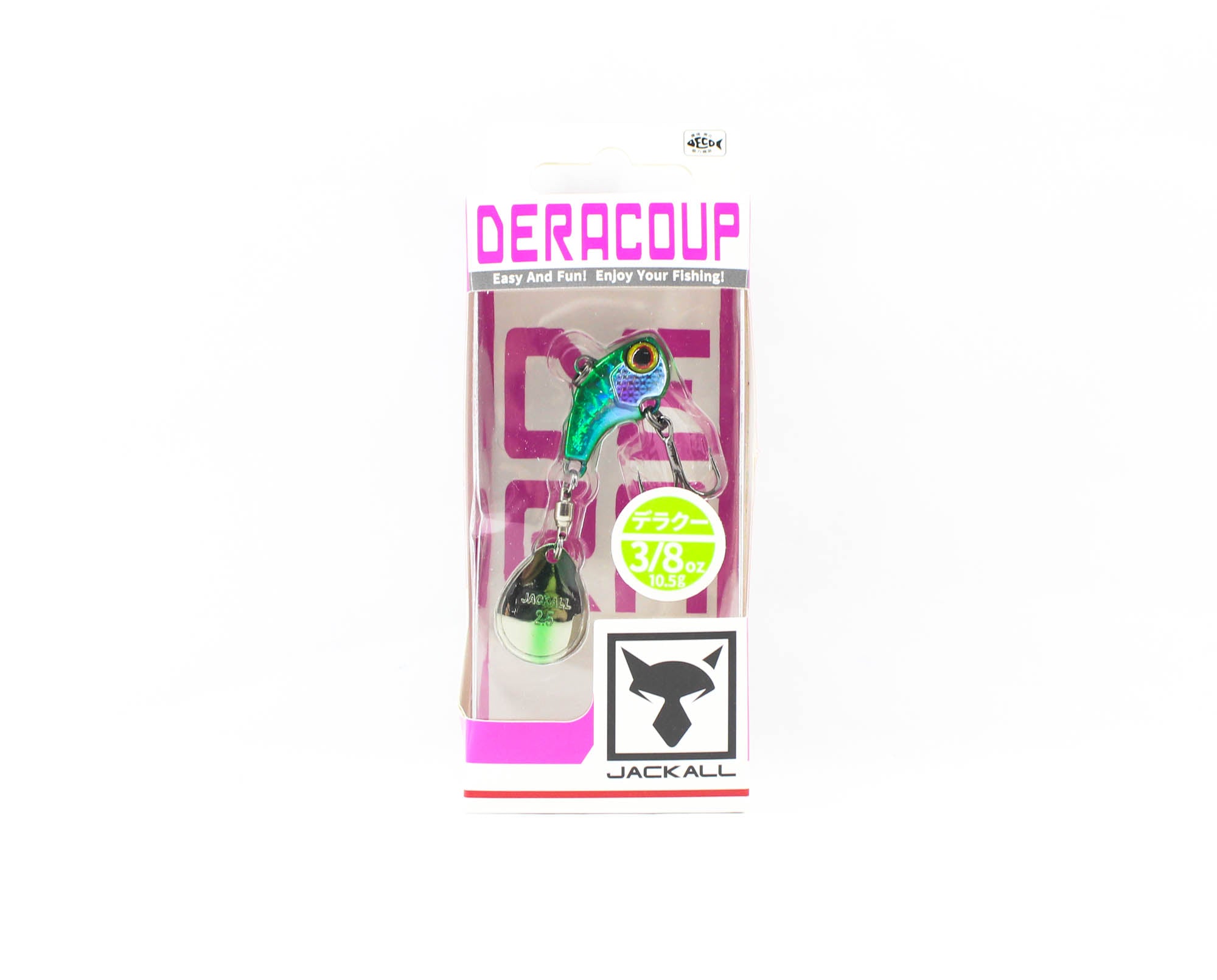 Jackall Deracoup 3/8 oz Spin Tail Sinking Lure Lime Luminous (2027)
