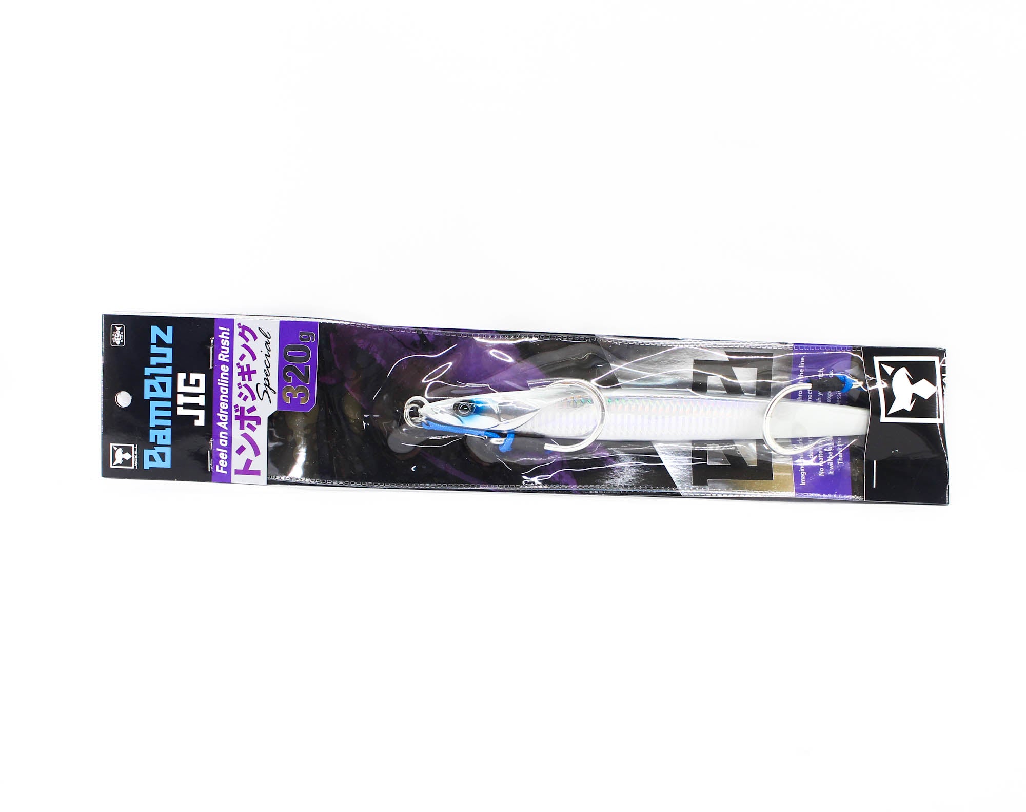 Jackall Metal Jig Bambluz Semi Long 320grams Tuna Glow Border Silver (2157)
