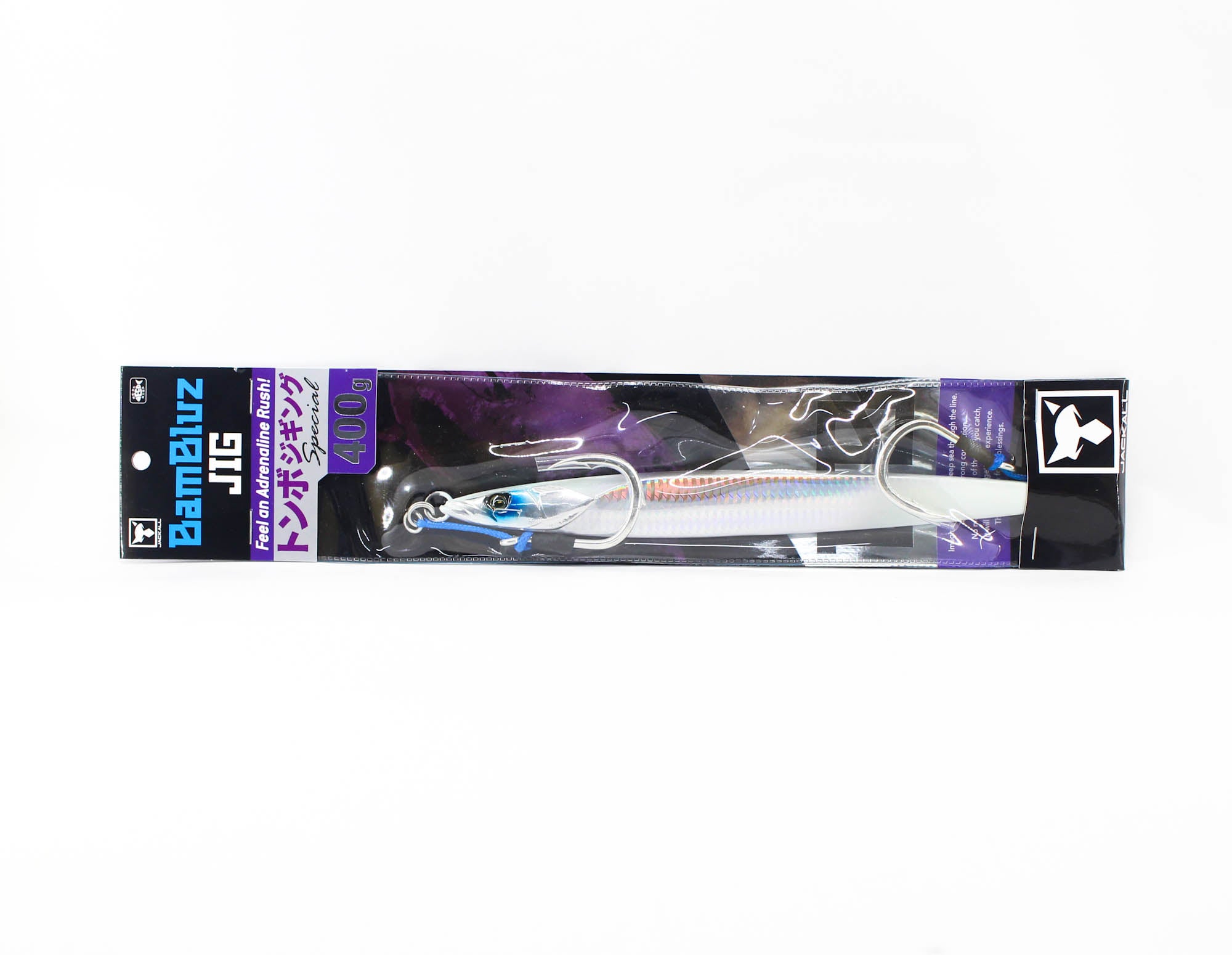 Jackall Metal Jig Bambluz Semi Long 400grams Tuna Glow Border Silver (2195)
