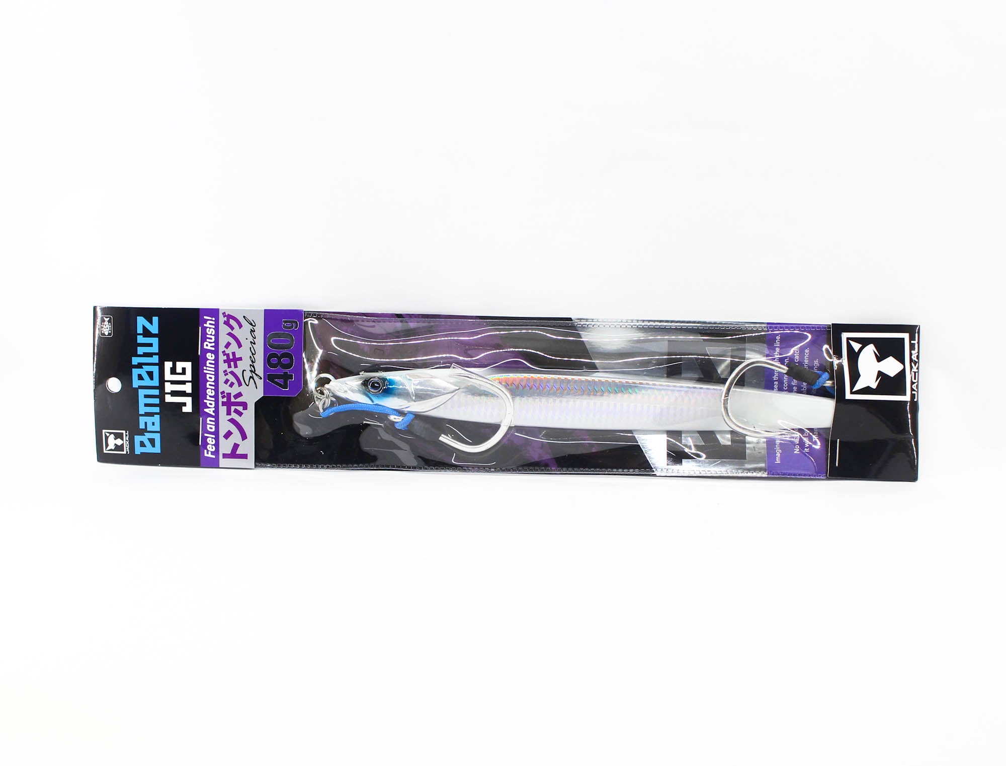Jackall Metal Jig Bambluz Semi Long 480grams Tuna Glow Border Silver (2232)