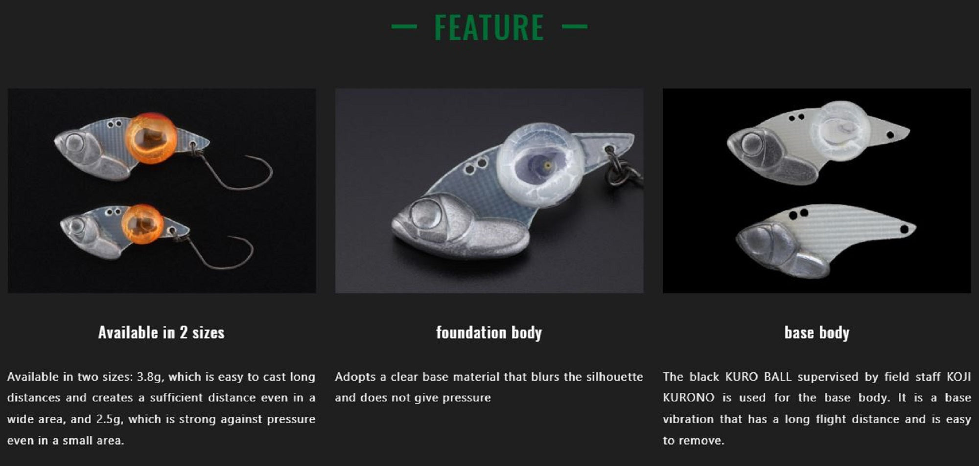 Jackall Kuro Ball 2.5 grams Sinking Lure 203 Tackey Ghost Pellet (3512)