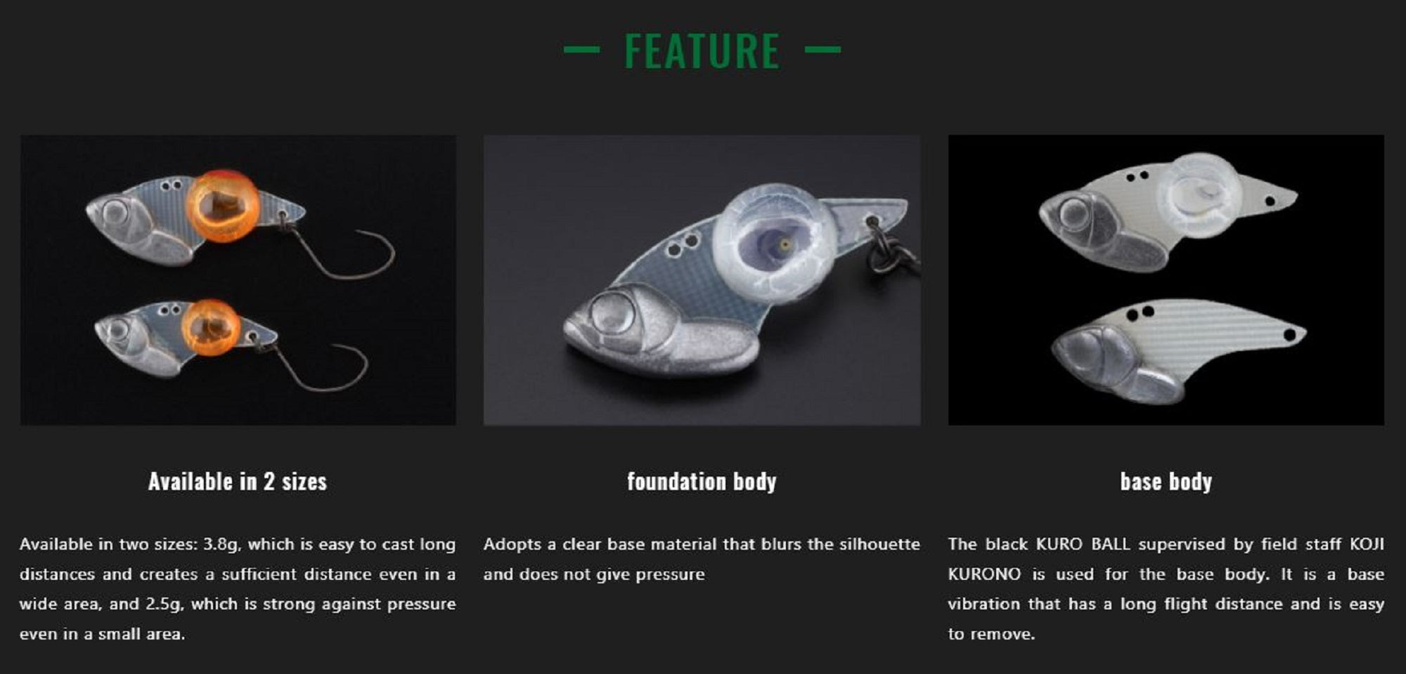 Jackall Kuro Ball 3.8 grams Sinking Lure 164 Glow Chartreuse (3642)