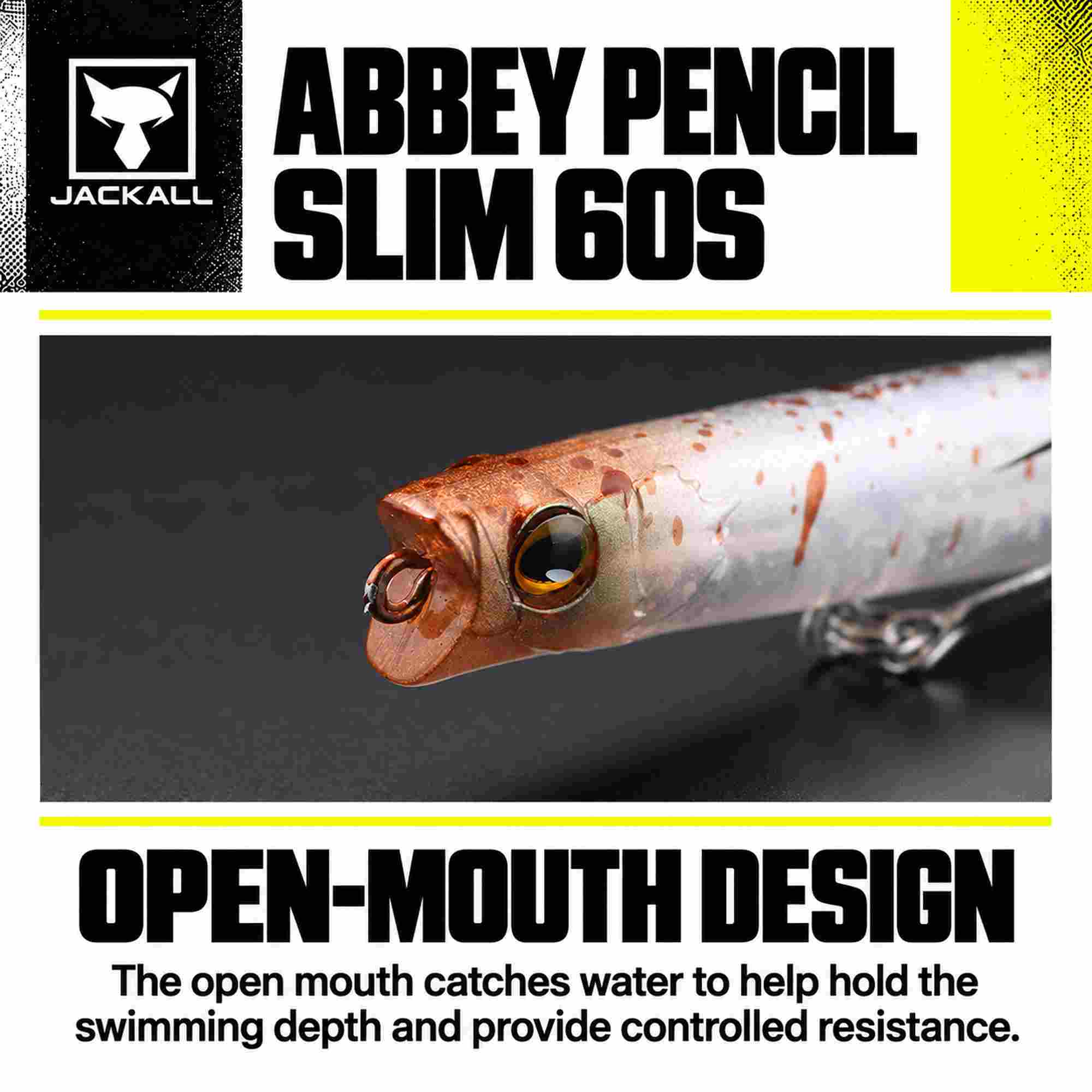Jackall Abbey Pencil Slim 60S Sinking Lure Sexy Prism (7558)