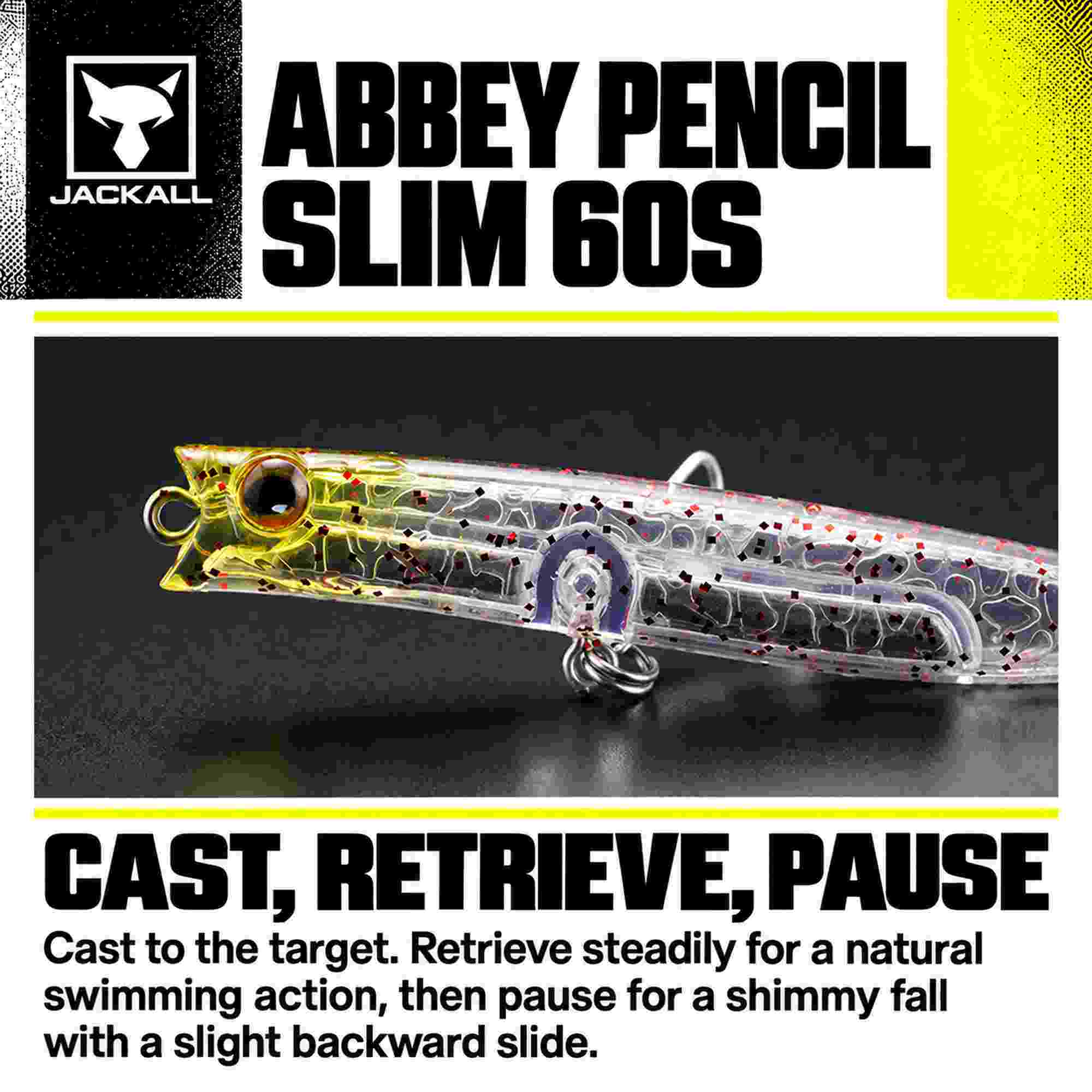 Jackall Abbey Pencil Slim 60S Sinking Lure Sexy Prism (7558)