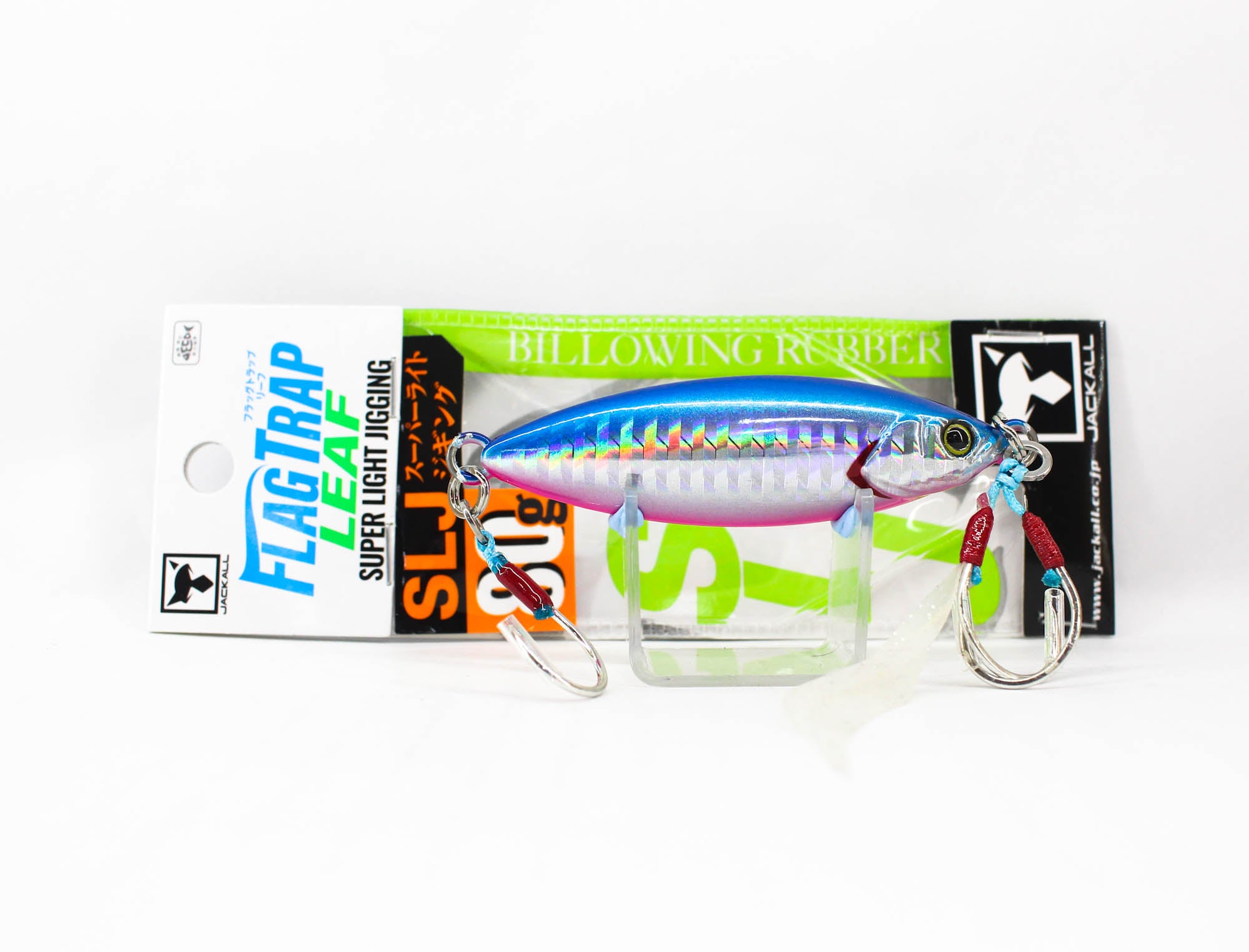 Jackall Metal Jig Flag Trap Leaf 80 grams Blue Pink Border HL (9064)