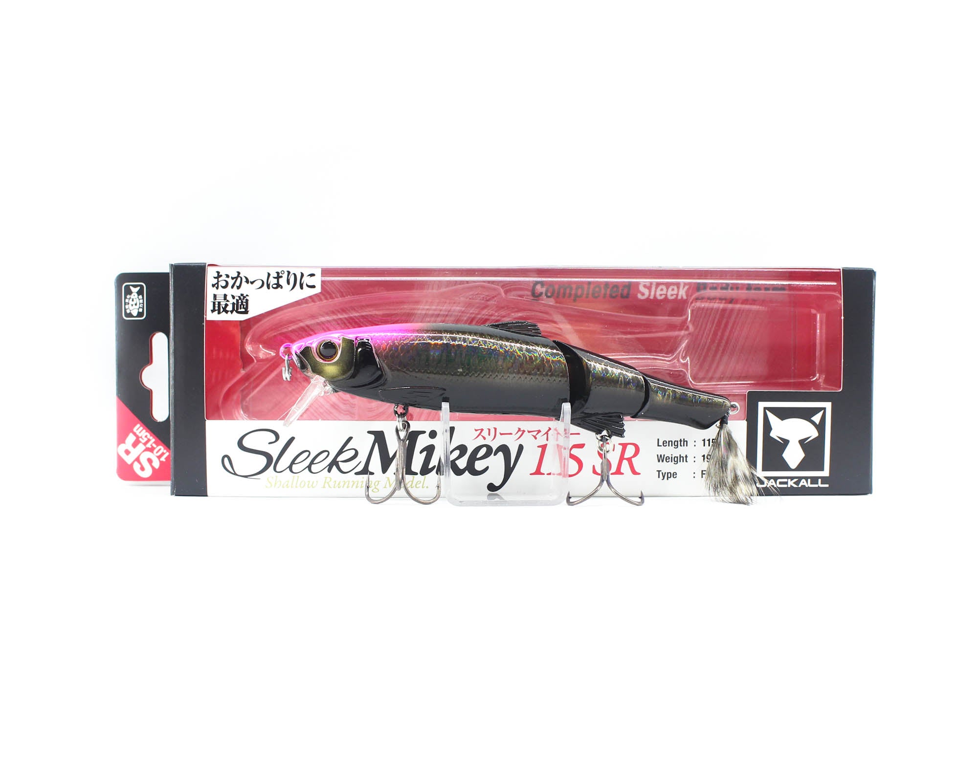 Jackall Mikey Sleek 115 SR Floating Lure Pink Head Aurora Black (0350)