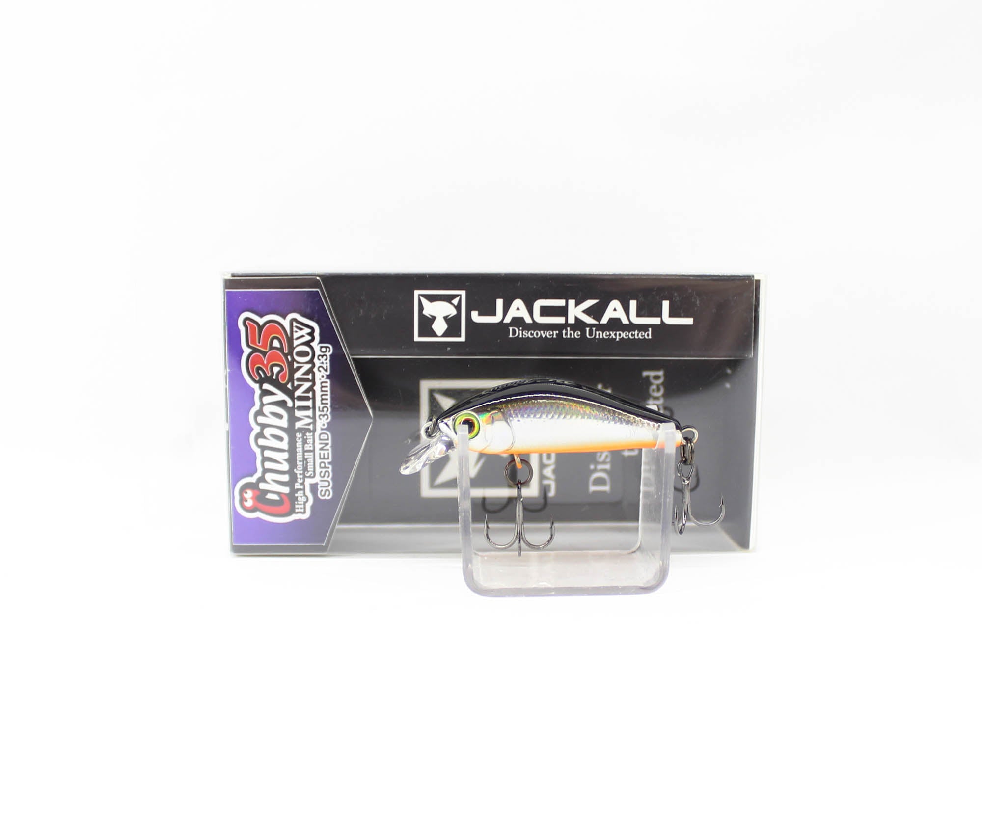 Jackall Chubby Minnow 35 Suspend Lure Laser Silver & Black (1968)