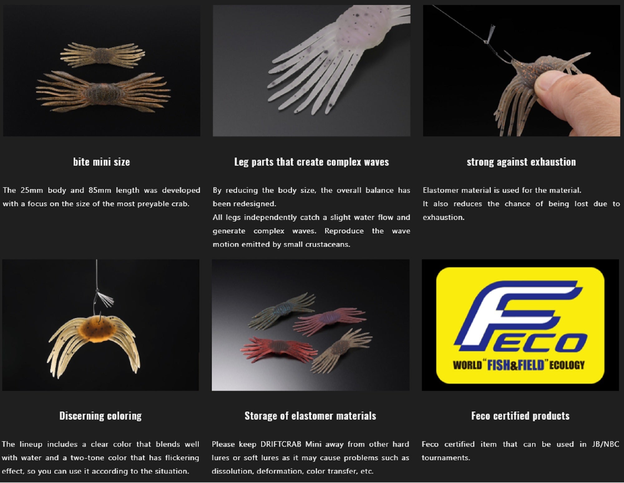 Jackall Soft Lure Drift Crab Mini 85 mm x 25 mm Spawn Gill (4167)