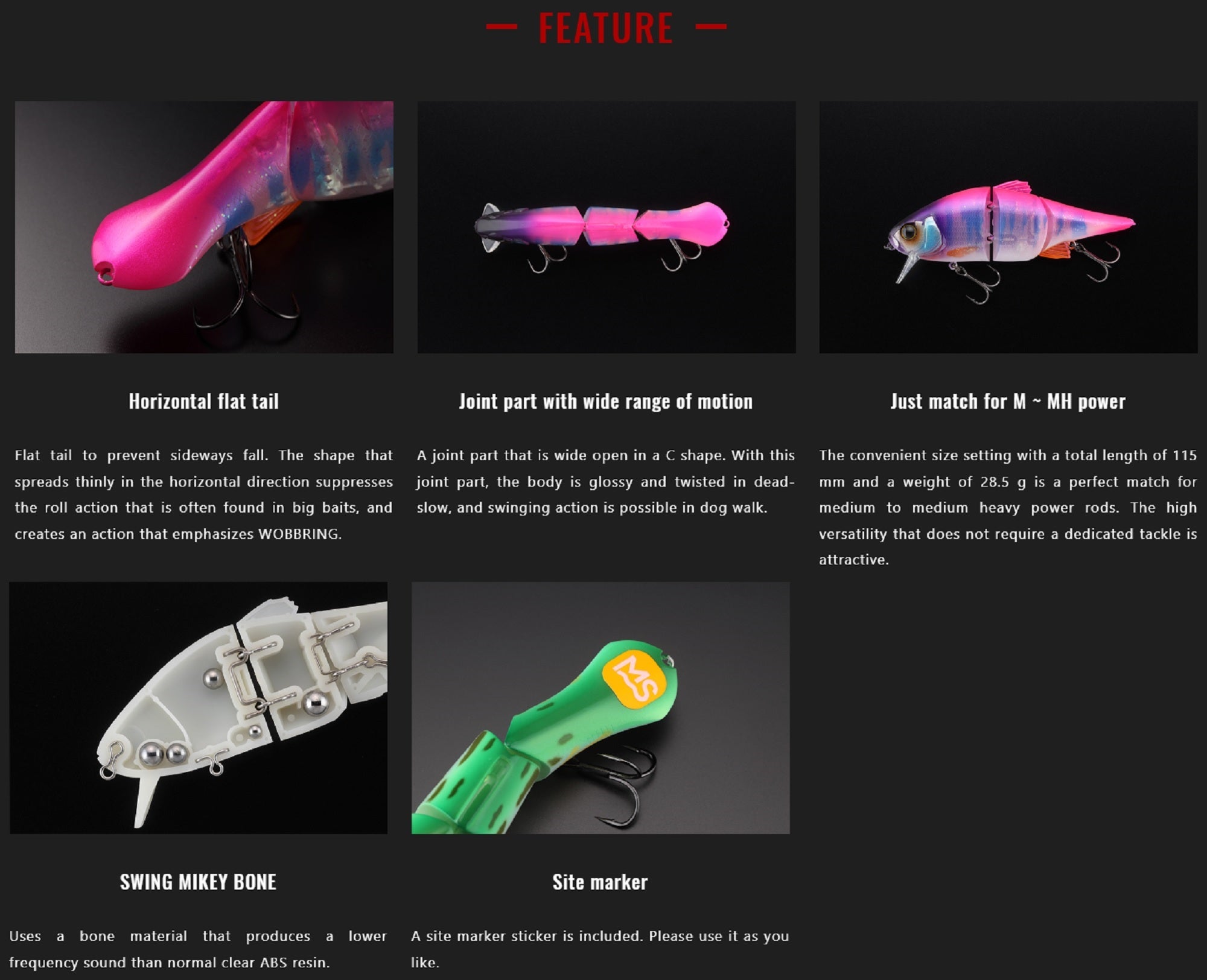 Jackall Mikey Swing 115 Bone Floating Lure Swing Kurogaeru (9704)