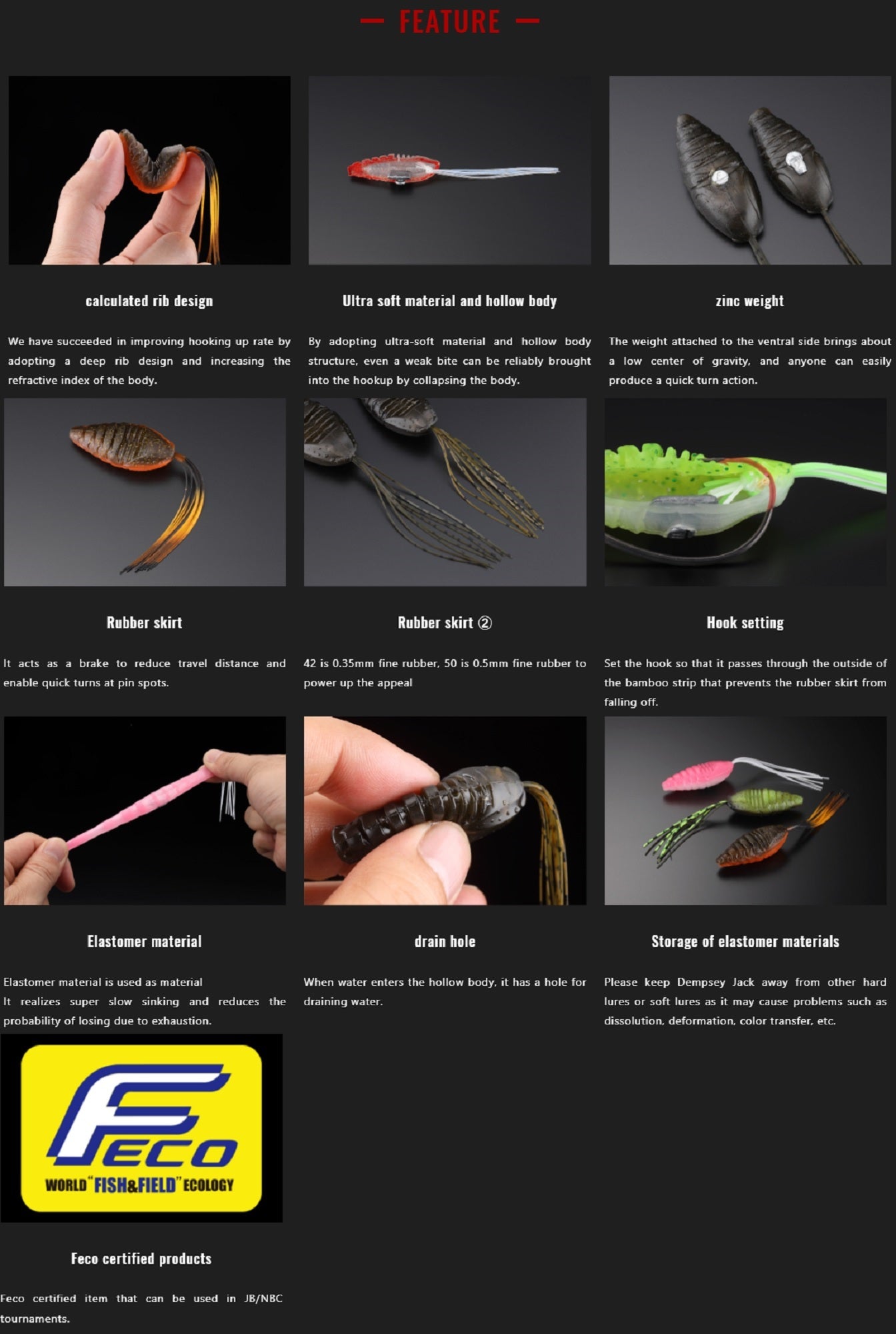 Jackall Soft Lure Dempsey Jack 42mm Hiyake Suji Shrimp (1240)