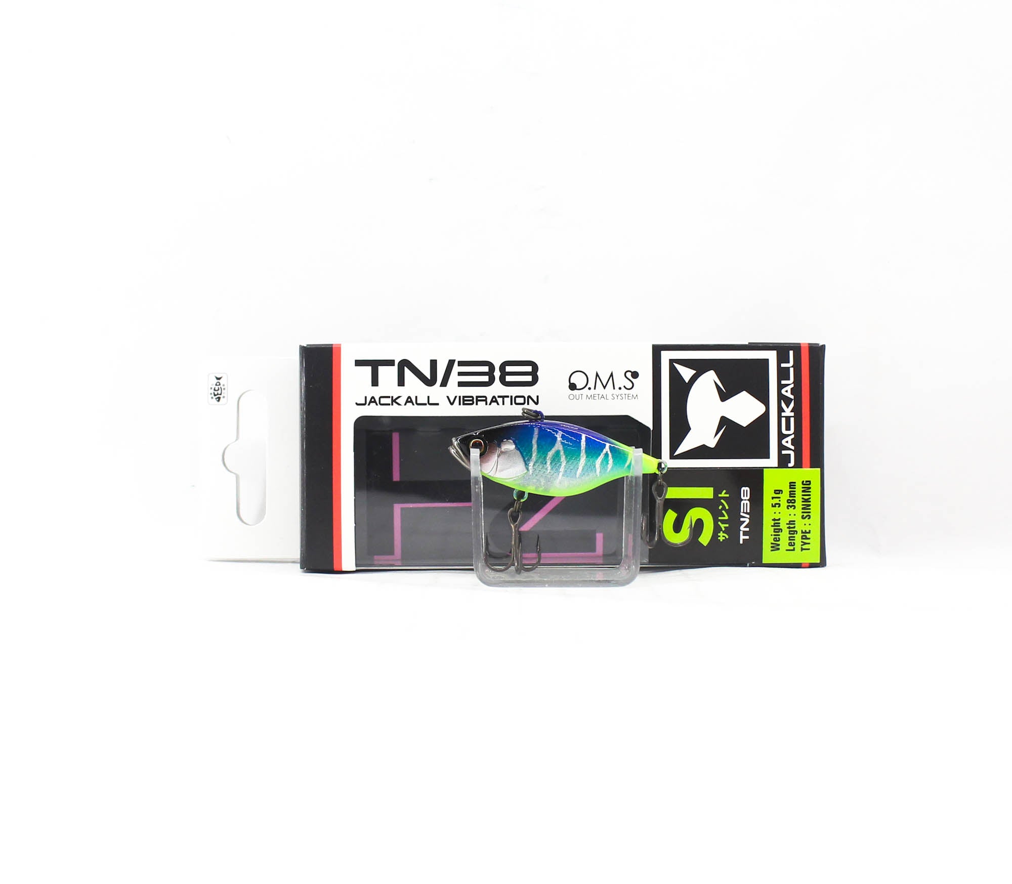 Jackall TN 38 Silent Vibration Lure Devils Clear Chart Tail (6580)