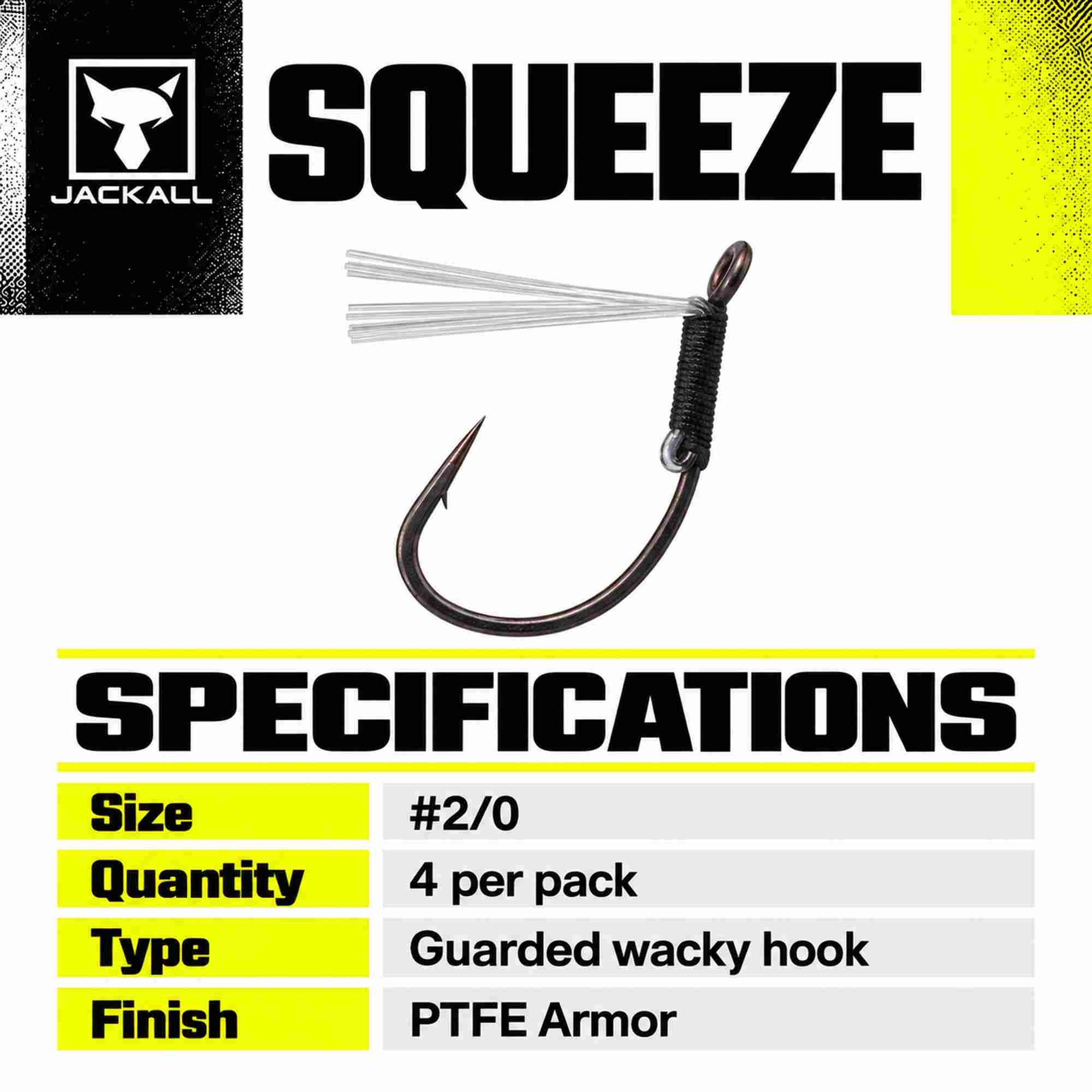 Jackall Hooks Squeeze 4 Per Pack Size 2/0 (9009)