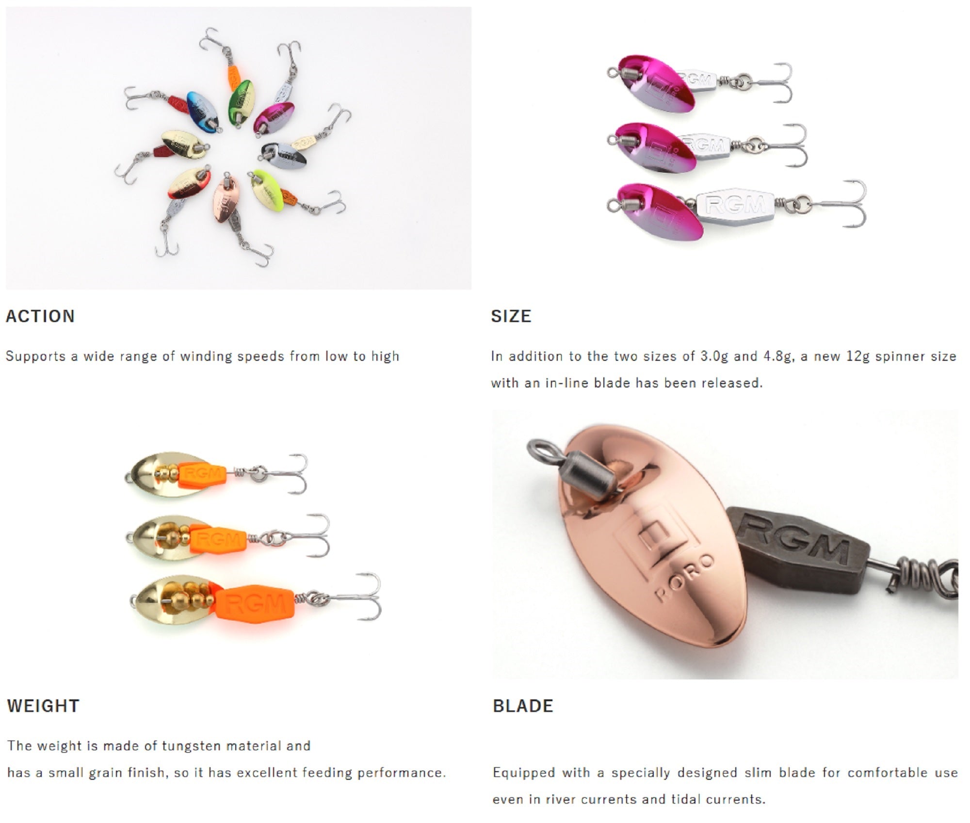 Jackall RGM Roro 4.8 grams Spinner Sinking Lure Green Orange (1415)