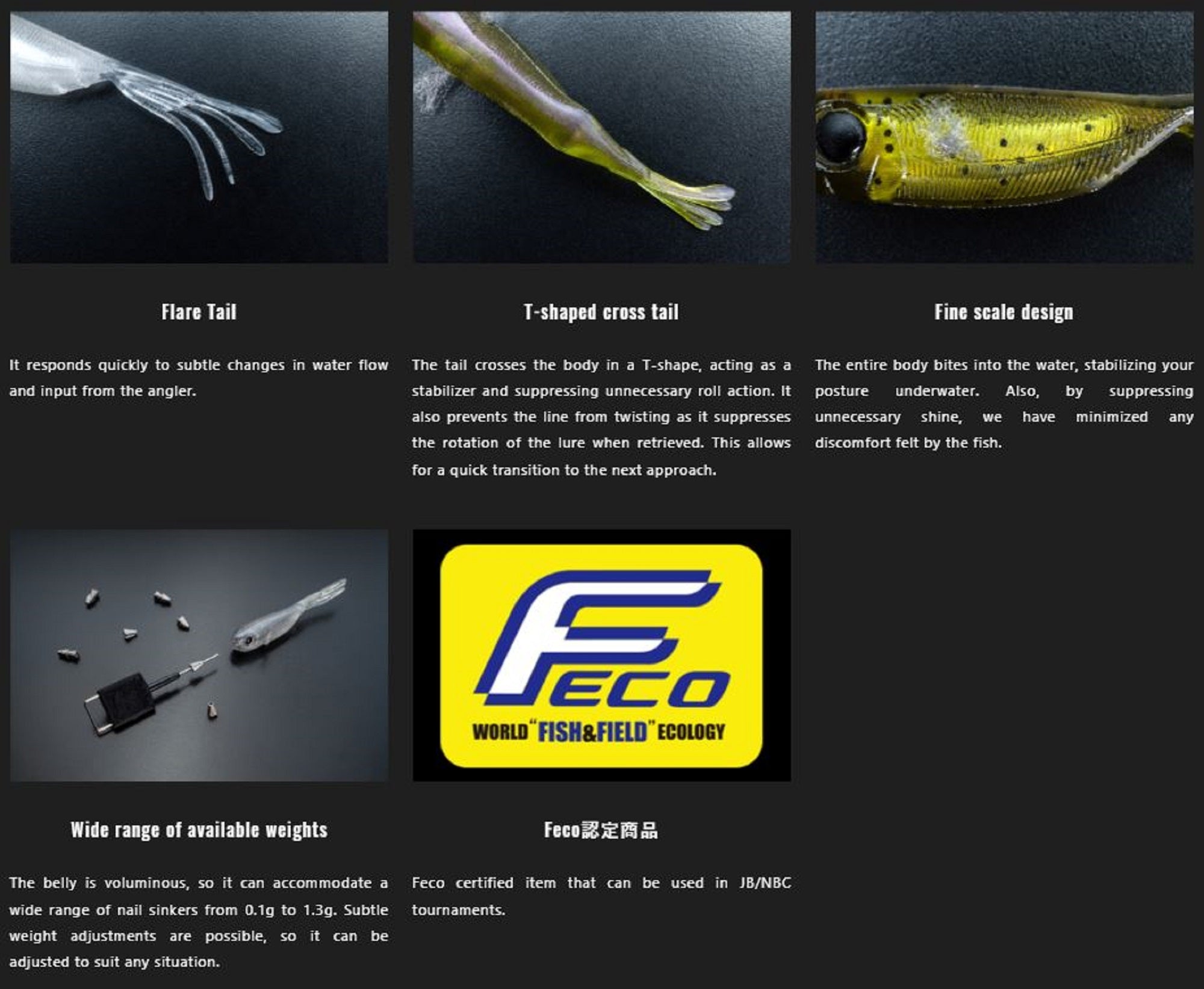 Sale Jackall Soft Lure Elise 1.5 Inch 7/pack Confidence Smoke (2801)