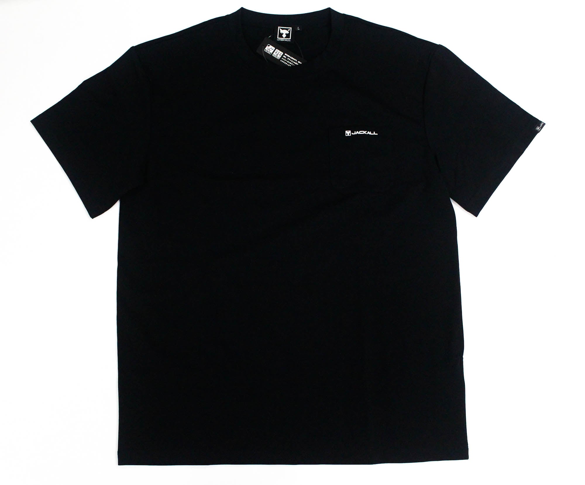 Jackall T-Shirt Dry Fit Silky Short Sleeve Size L Black (4836)