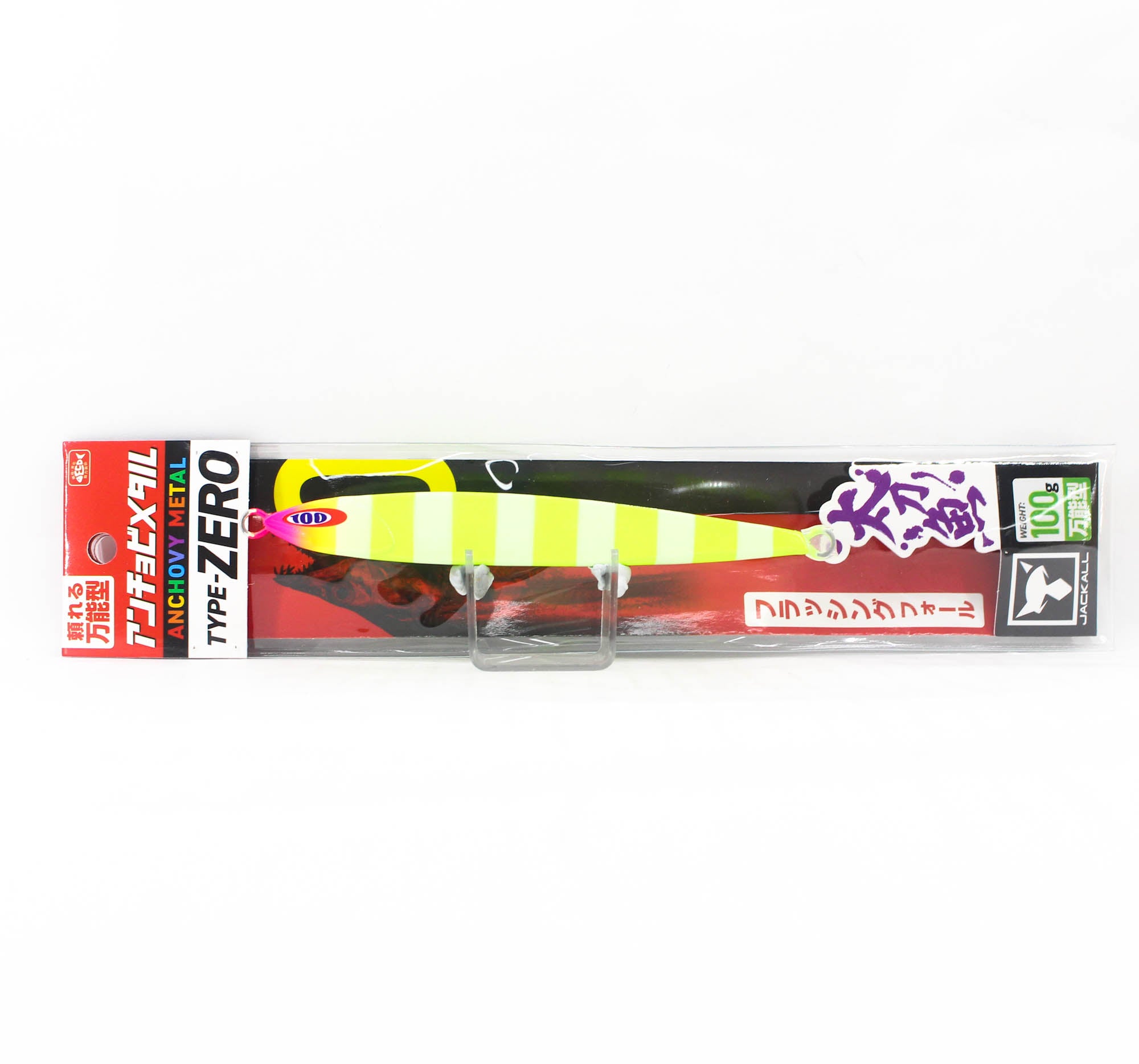 Jackall Metal Jig Anchovy Type 0 Flush Fall 100g Chart Glow Stripe (7530)