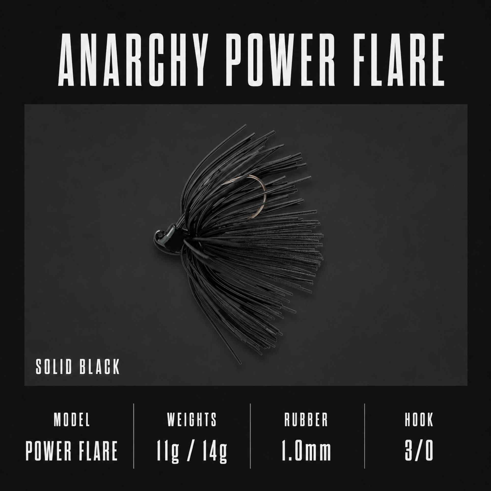 Jackall Anarchy Jig Power Flare 14 grams Sinking Lure Black (3333)