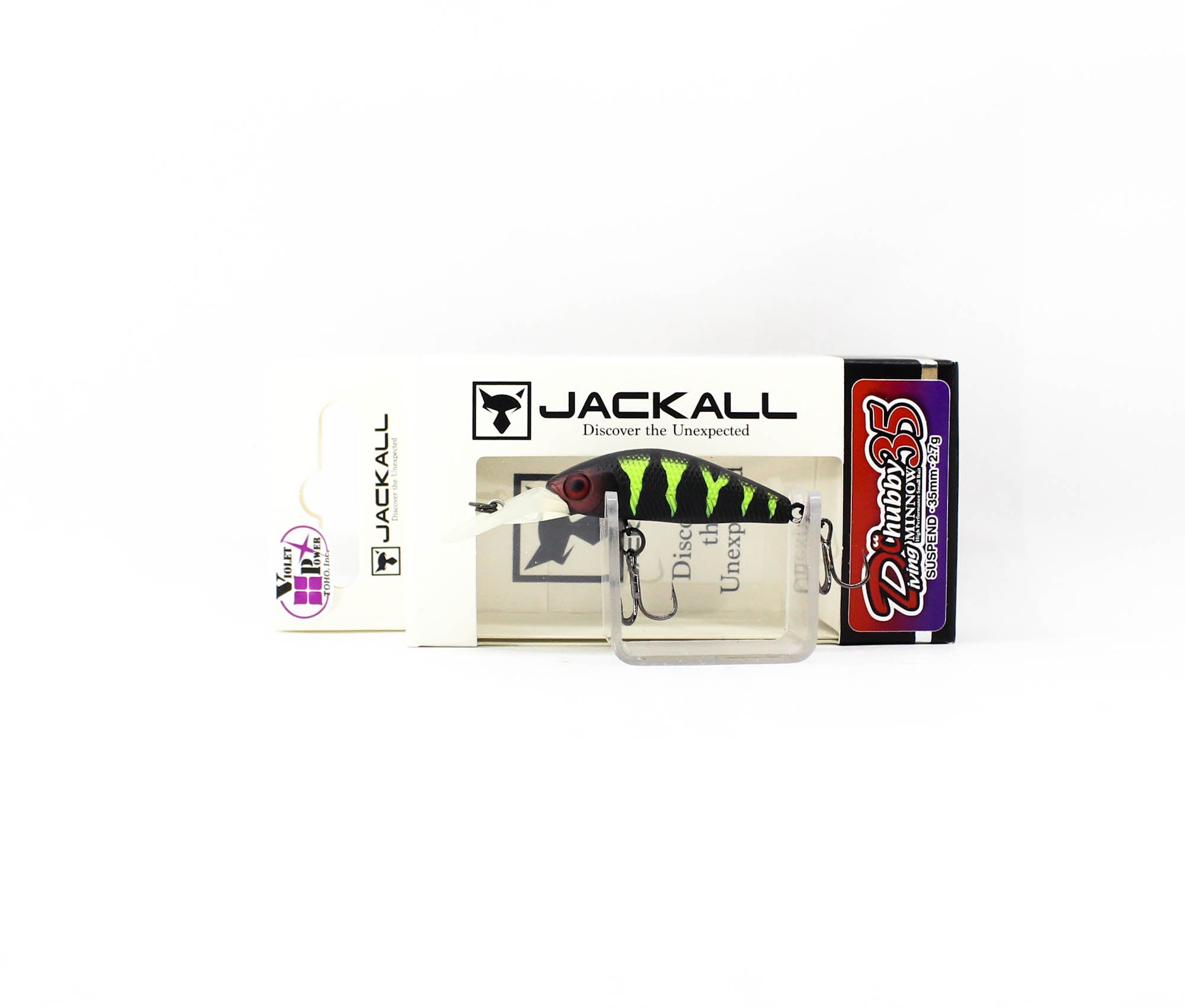 Jackall Diving Chubby Minnow 35 Suspend Lure UV Mat Black Perch (3616)