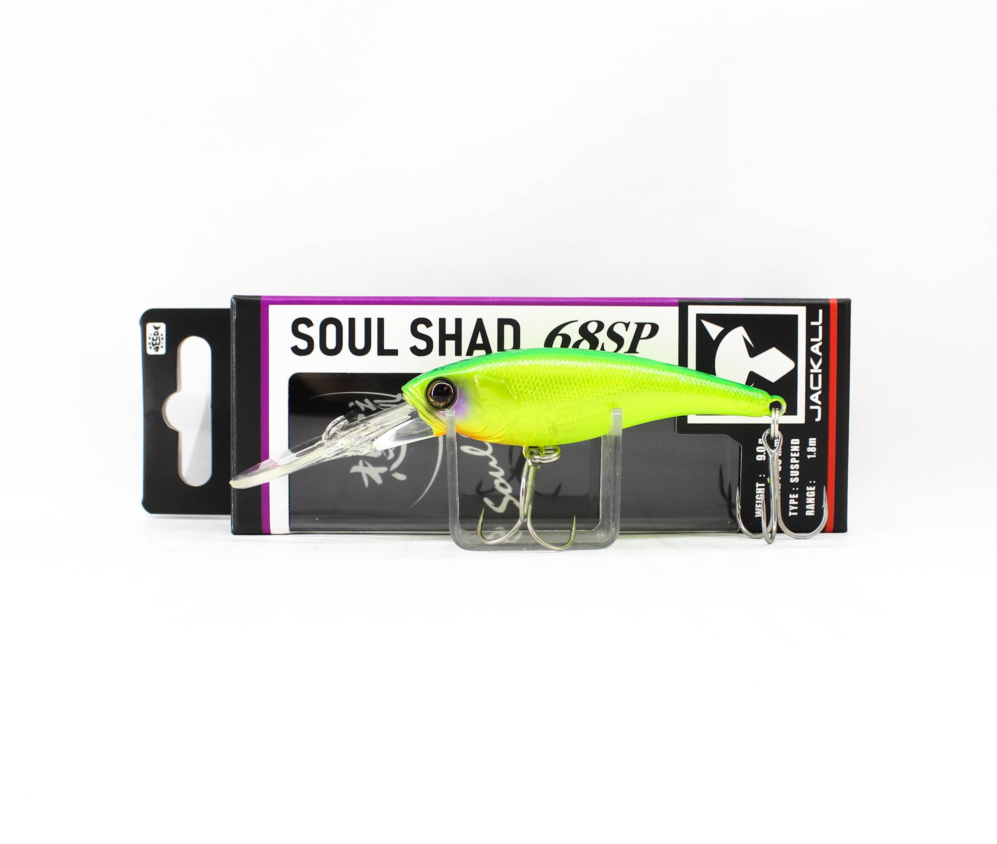 Jackall Soul Shad 68SP Suspend Lure Lime Back Chart (5276)