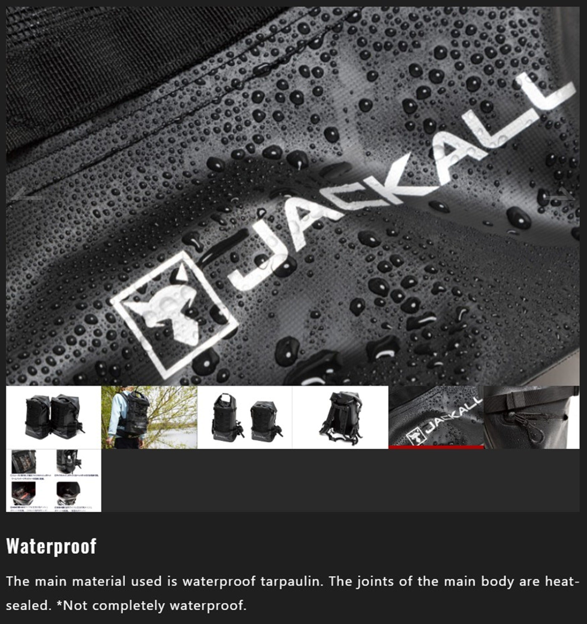 Jackall Backpack Waterproof Size M Black (8891)