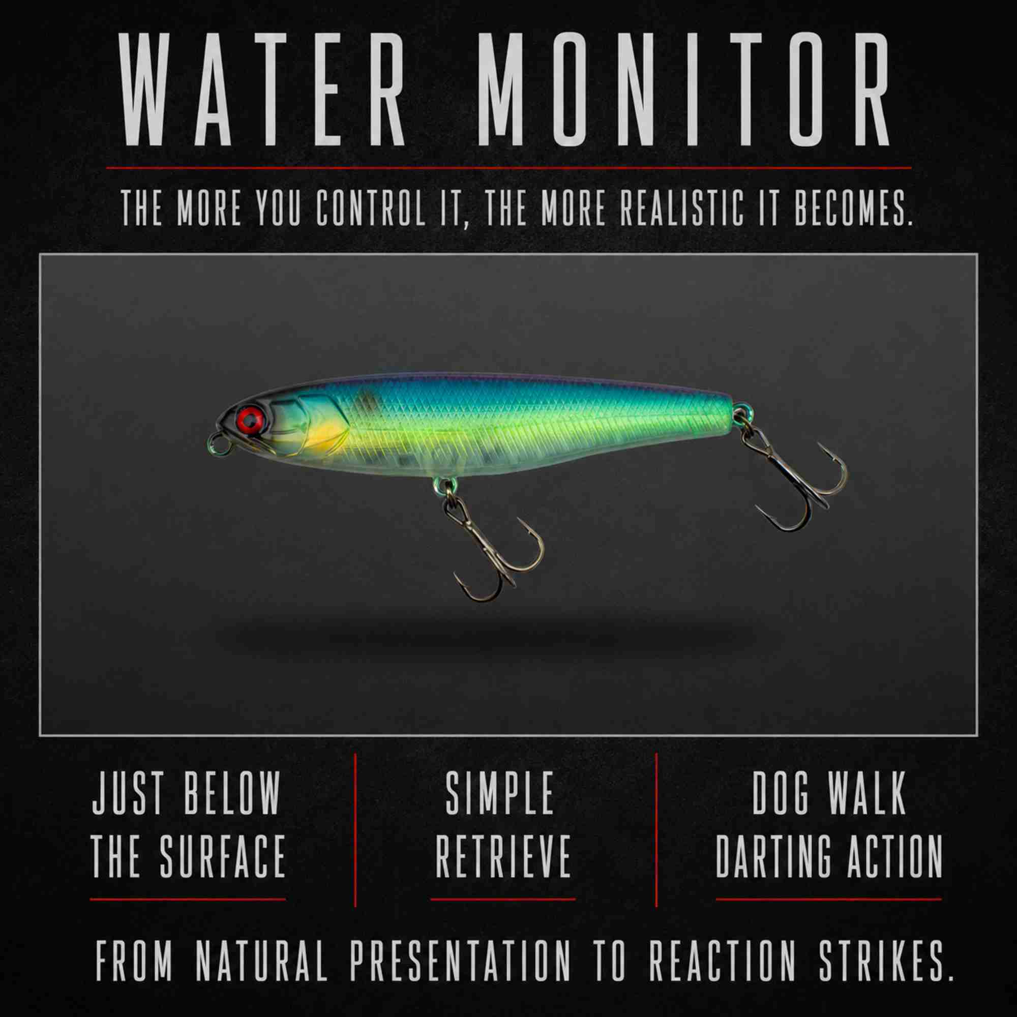 Jackall Water Monitor 95 Sinking Lure HL Gold & Black (9089)