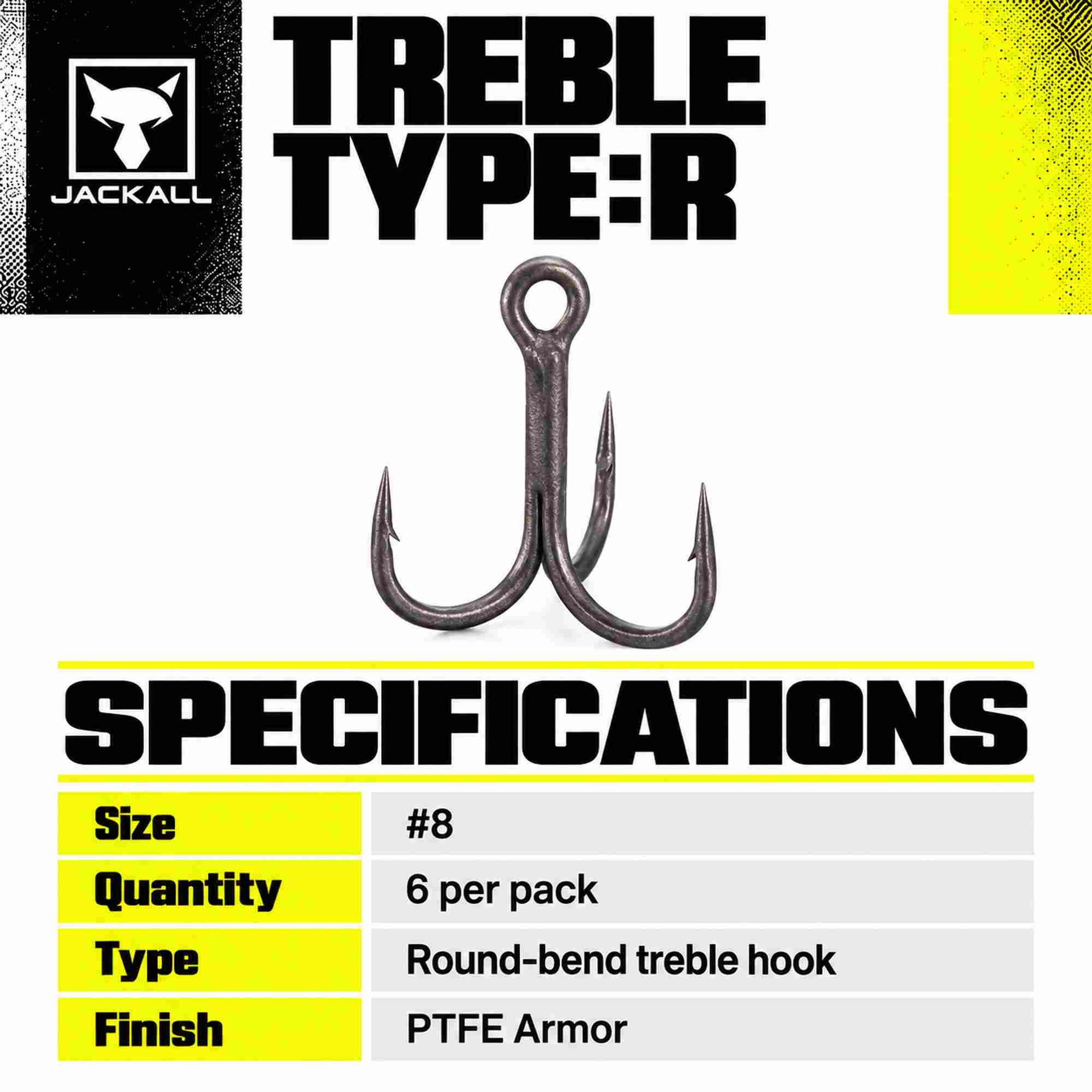 Jackall Treble Hook Type R Size 8 (9508)