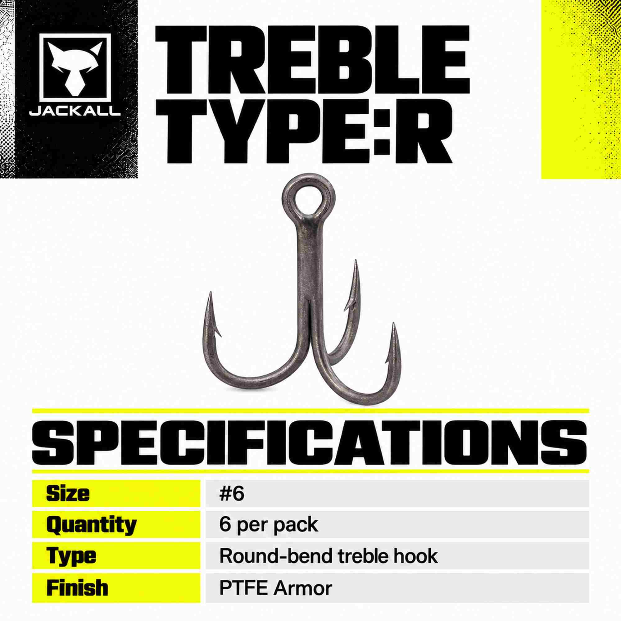 Jackall Treble Hook Type R Size 6 (9515)