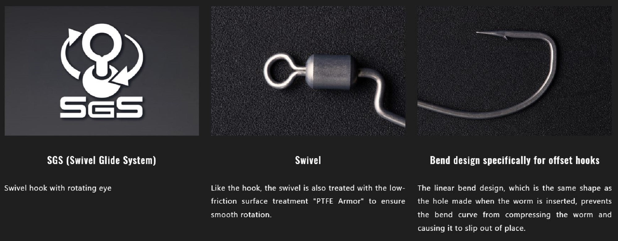 Jackall Hooks Swivel Scythe Type Narrow 4 per Pack Size 1 (9560)