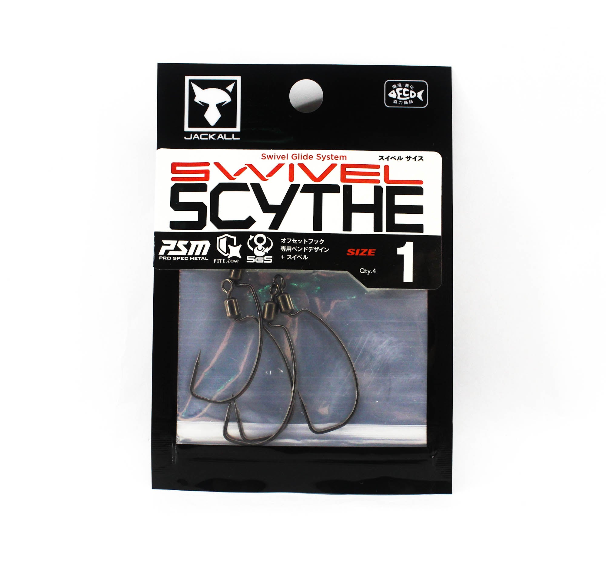 Jackall Hooks Swivel Scythe 4 per Pack Size 1 (8982)